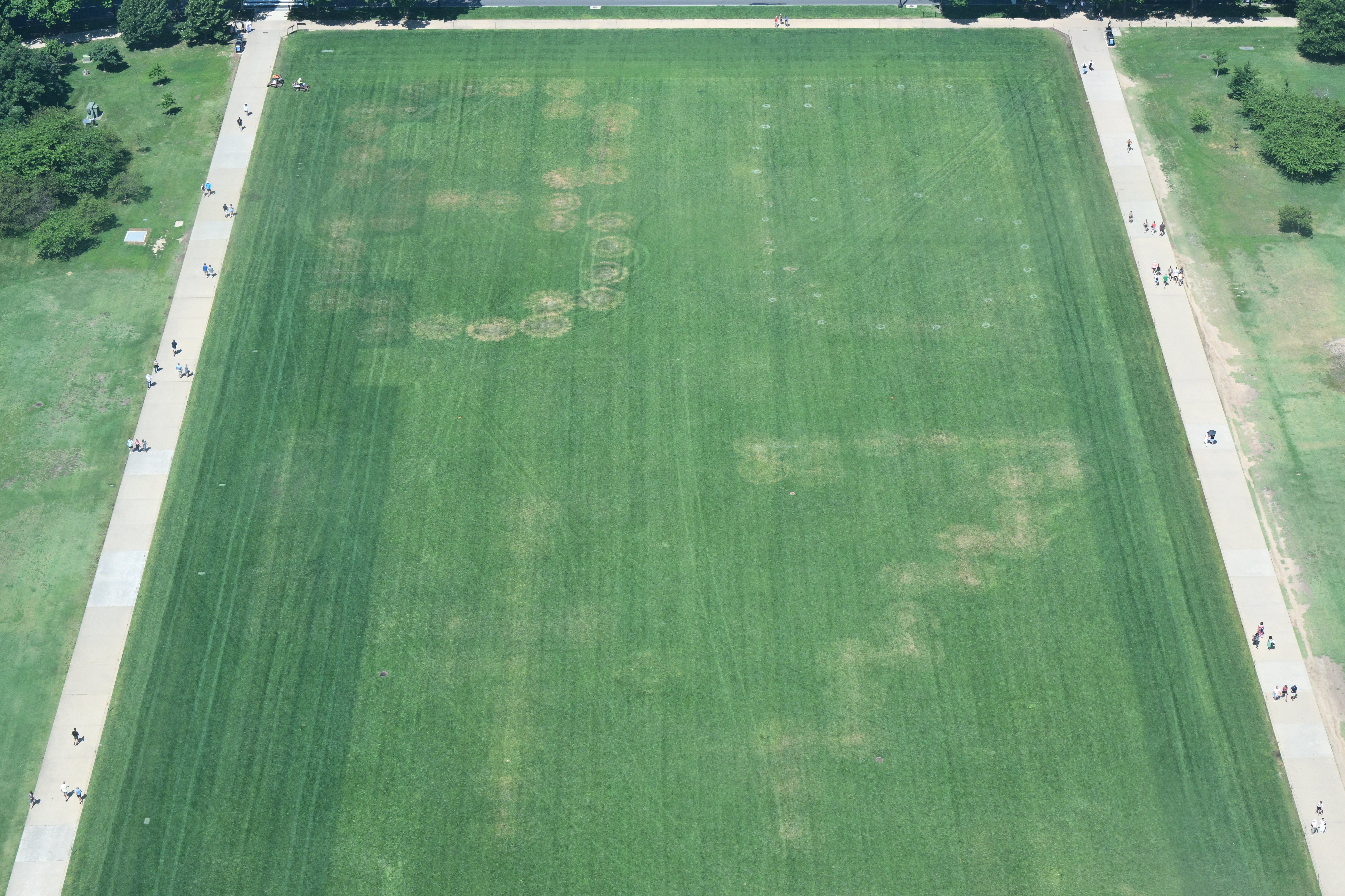 In June, the anti-Trump slogan ‘8647’ appeared on the grass of the Mall, prompting an investigation by federal officials