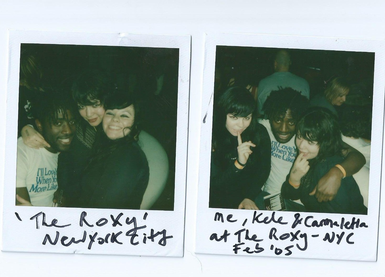 Warren with Bloc Party frontman Kele Okereke at the Roxy in New York City, February 2005