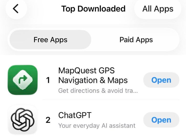 Downloads of the MapQuest app surged in early September