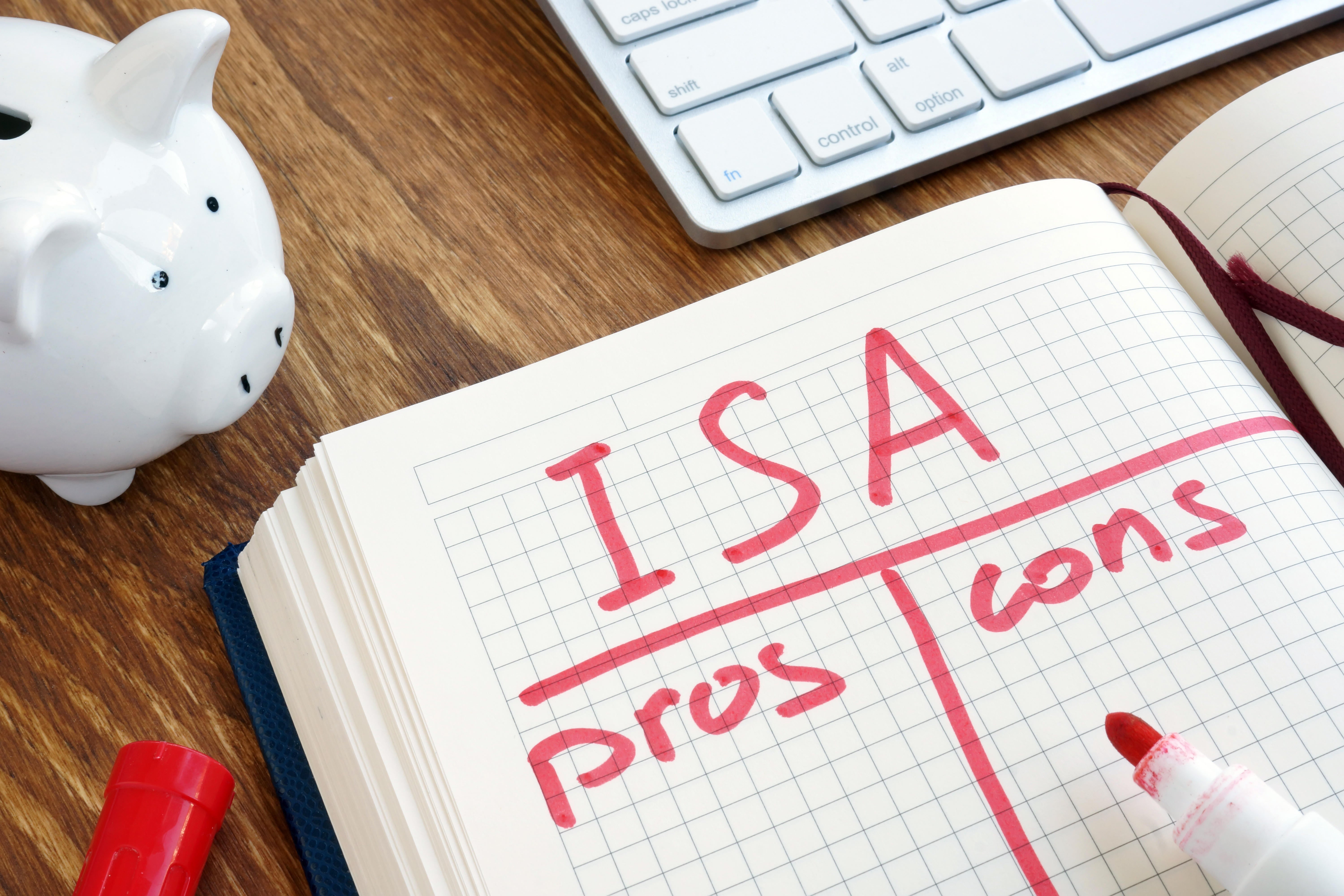 ISA Individual Savings Account pros and cons written in a notepad (Alamy/PA)