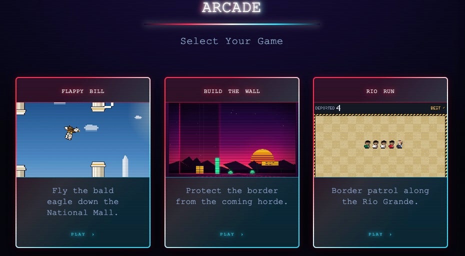 The White House has launched a new arcade website where users can build the border wall and make school meals that are in line with President Donald Trump’s 'Make America Healthy Again' movement