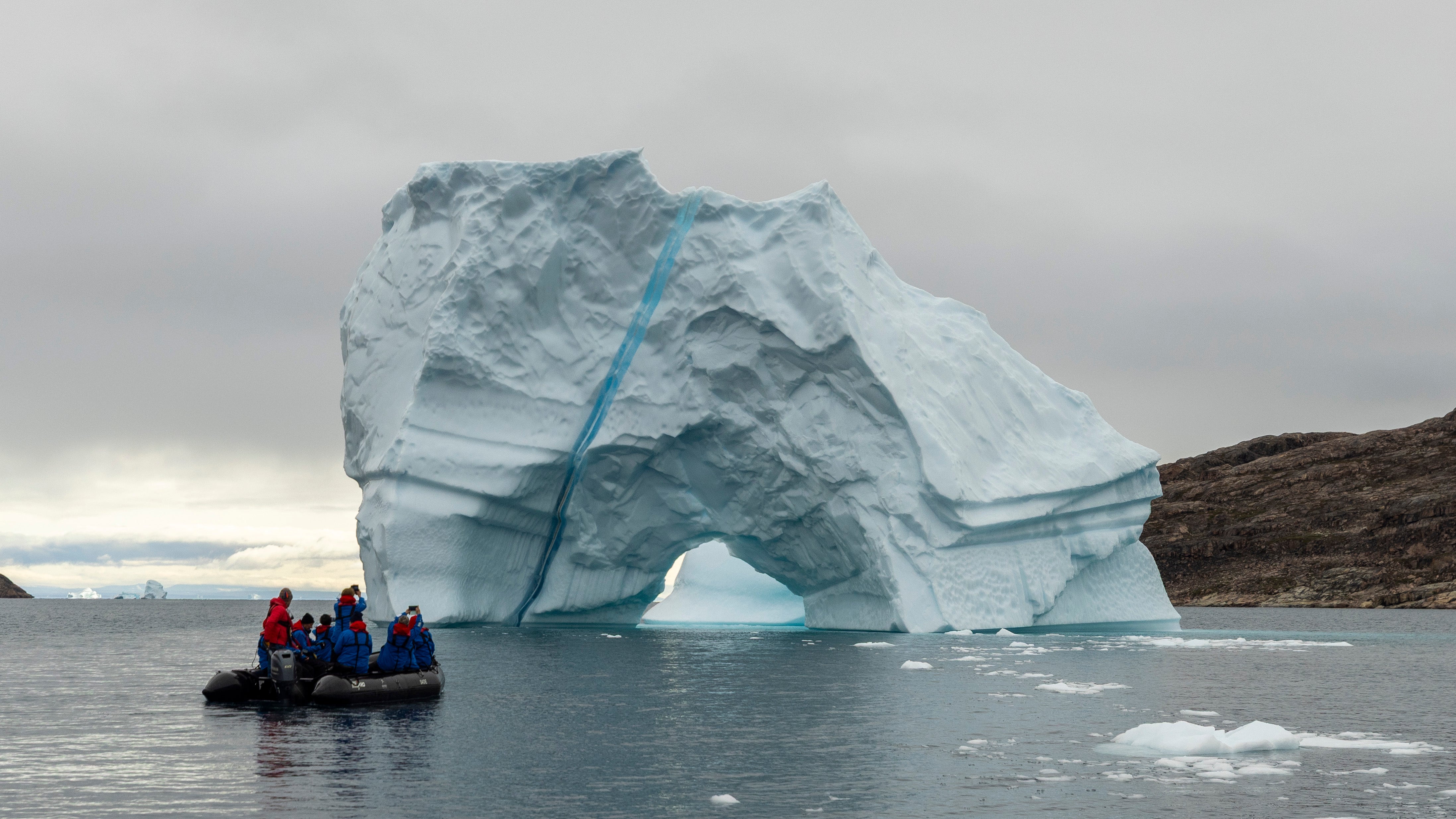 Passengers travelled by zodiac to the more remote locations