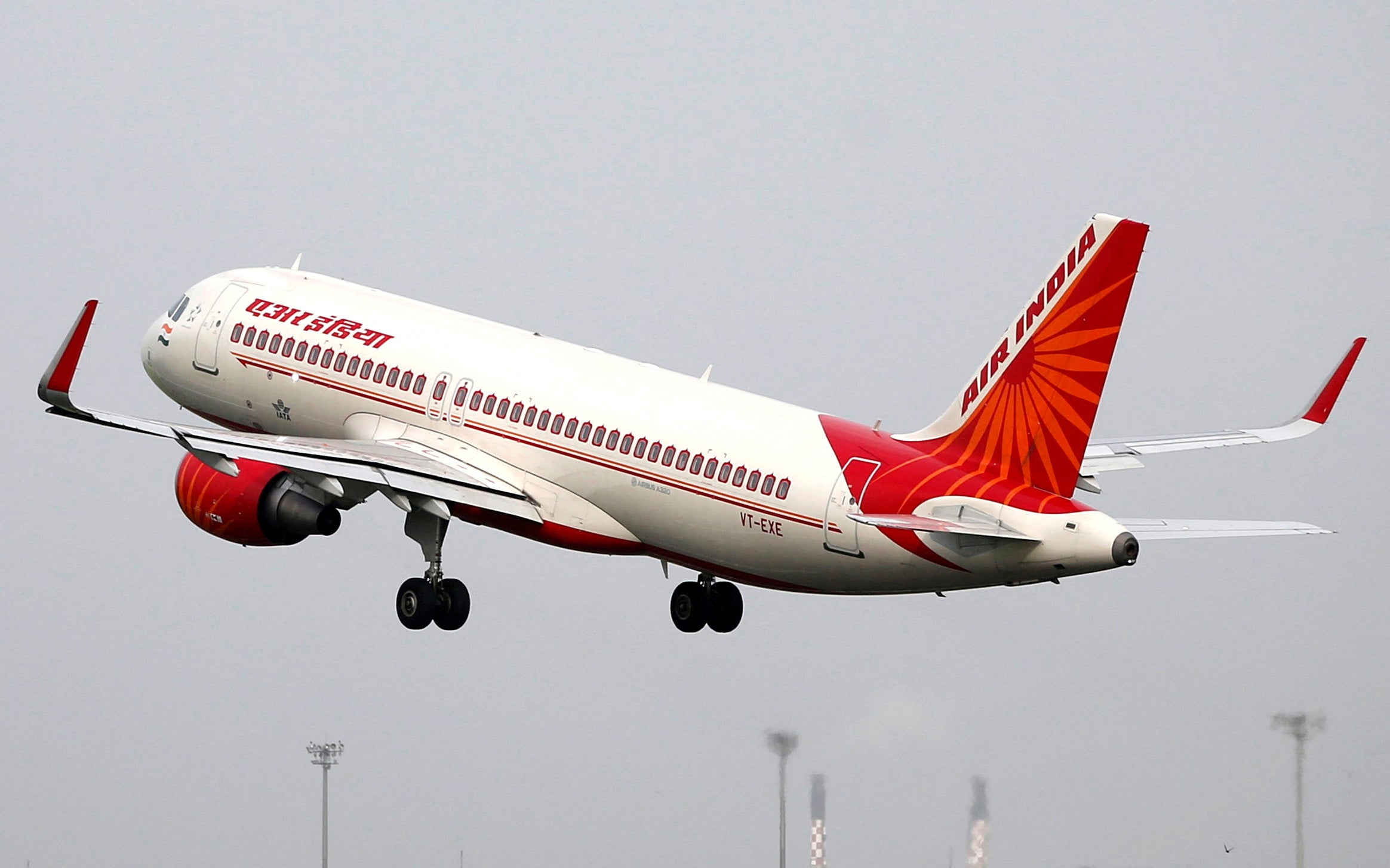 An Air India Airbus aircraft takes off from the Sardar Vallabhbhai Patel airport in Ahmedabad