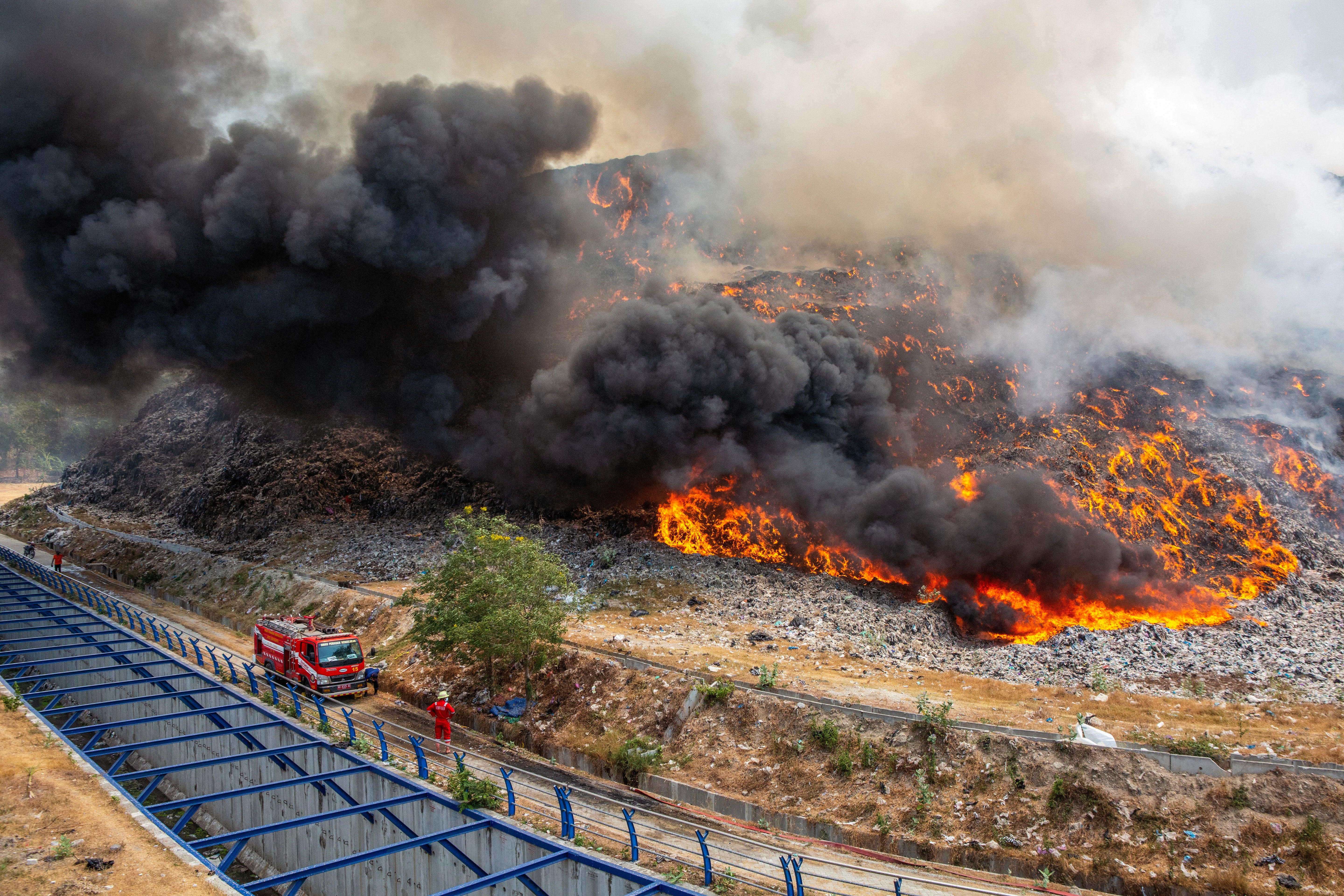 Wildfires, which scientists say are being fuelled by El Niño, are seen burning across Indonesia earlier this month