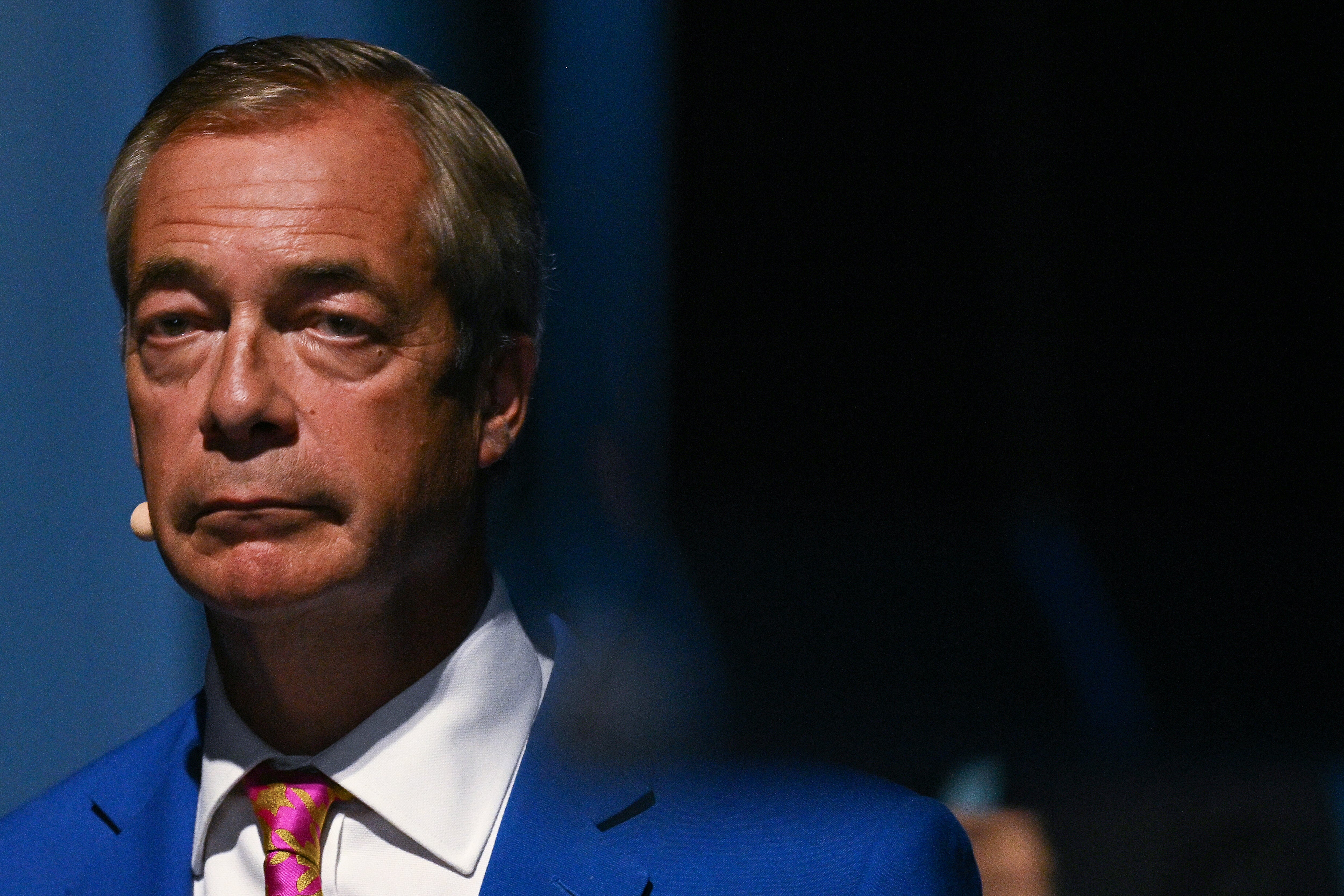 Reform UK leader Nigel Farage told his party that it had been targeted by ‘entrapment’ after senior aides were caught by Channel 4 News discussing how to bypass electoral laws for foreign donations (AFP/Getty)