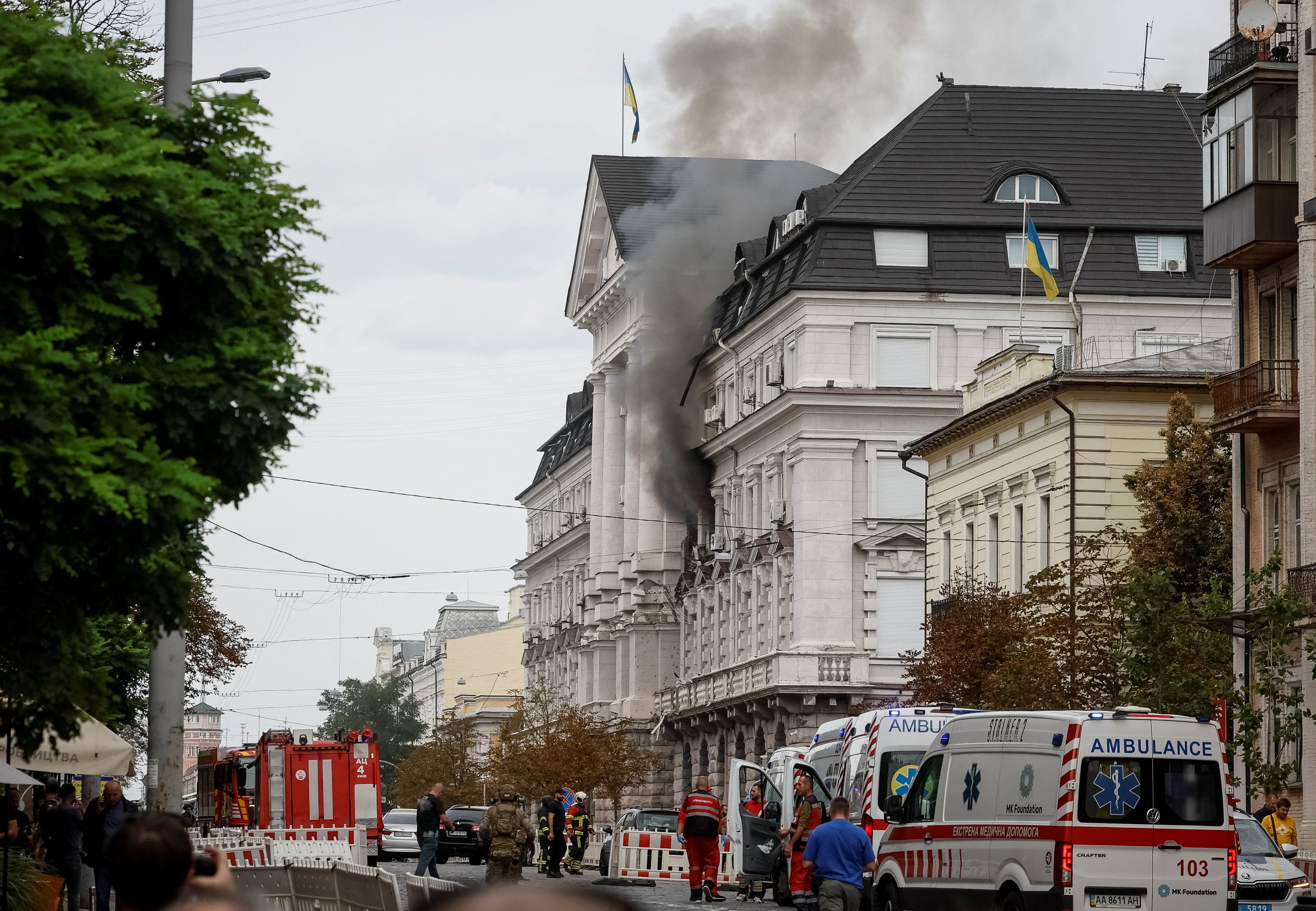At least five people were injured in the strike