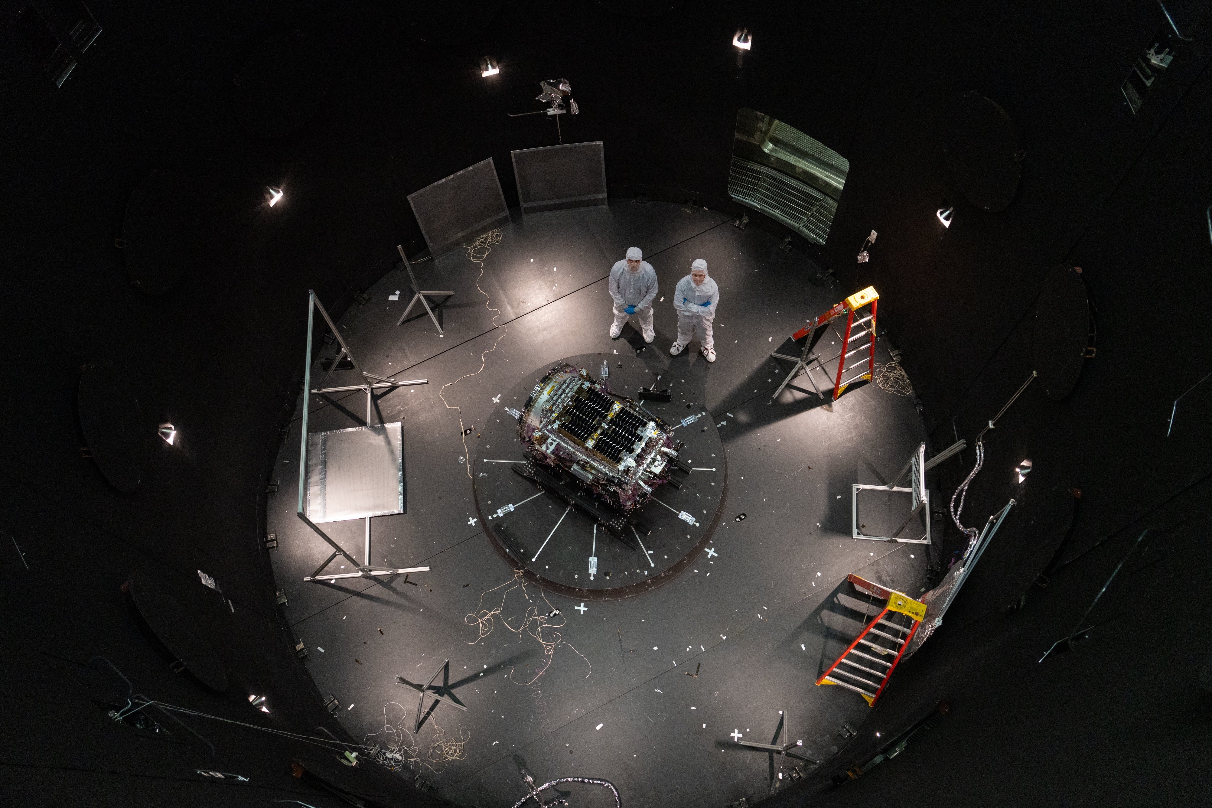 Katalyst Space’s spacecraft inside the SES (Space Environment Simulator) at NASA's Goddard Space Flight Center