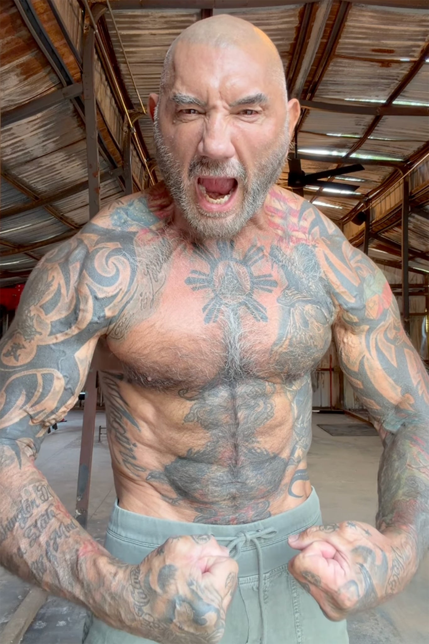 Dave Bautista showed off his ripped physique on Instagram ahead of taking on the role of Kratos in ‘God of War’