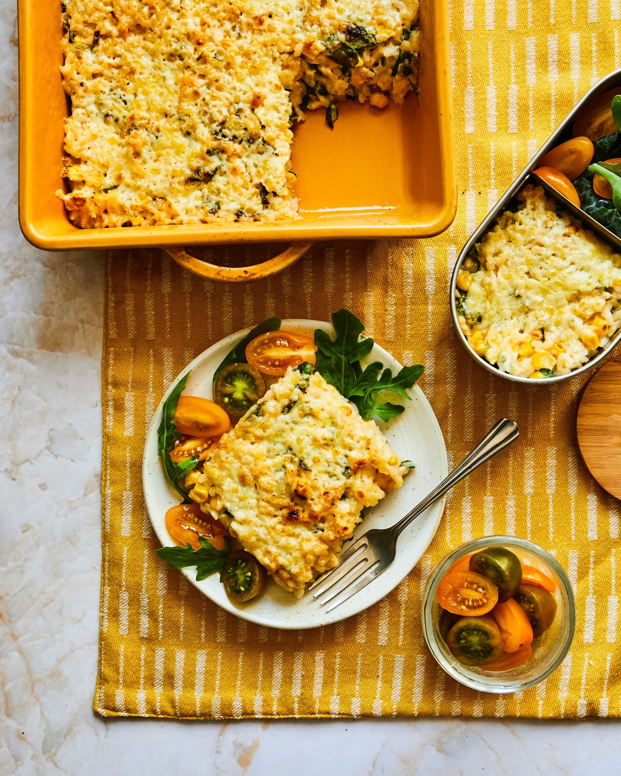 A cheesy, comforting rice bake made for easy midweek dinners