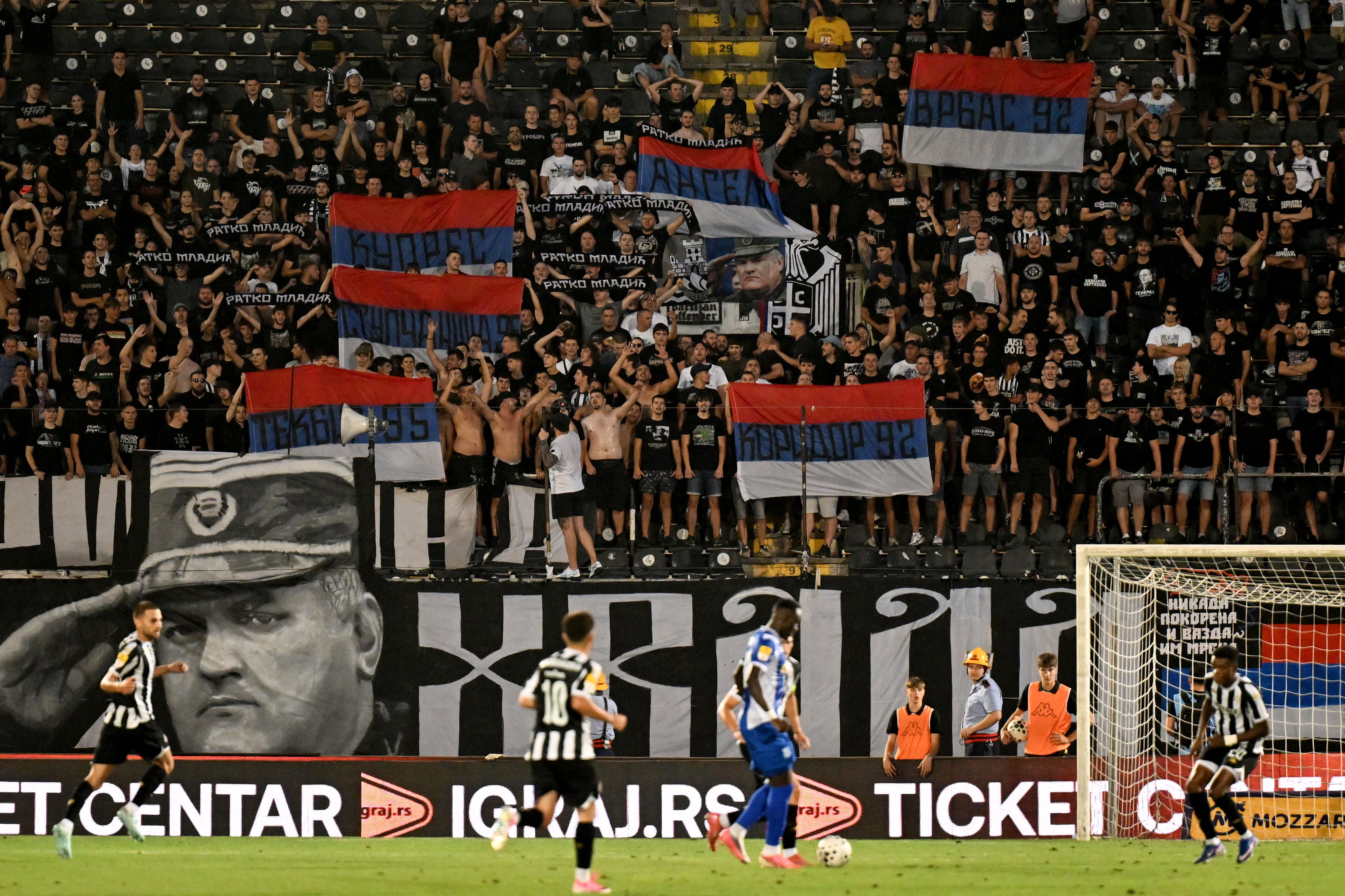 Some football fans chanted in honour of Mladic following his death