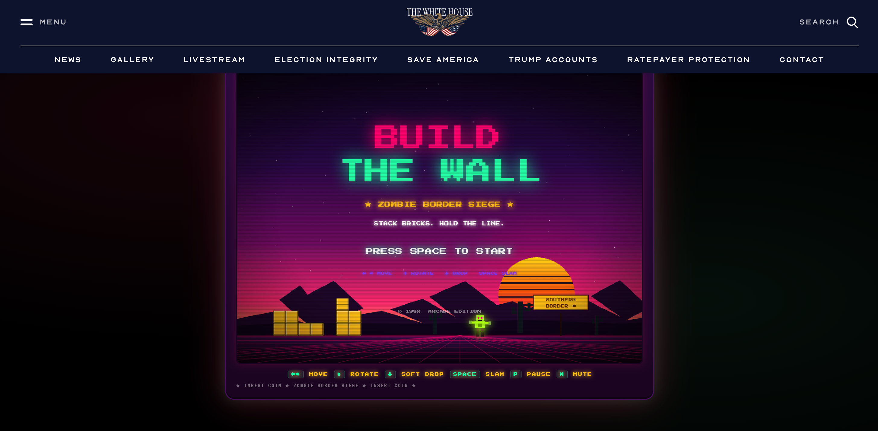 Tetris owner lashes out at Trump team over ‘Build the Wall’ arcade game on new White House site