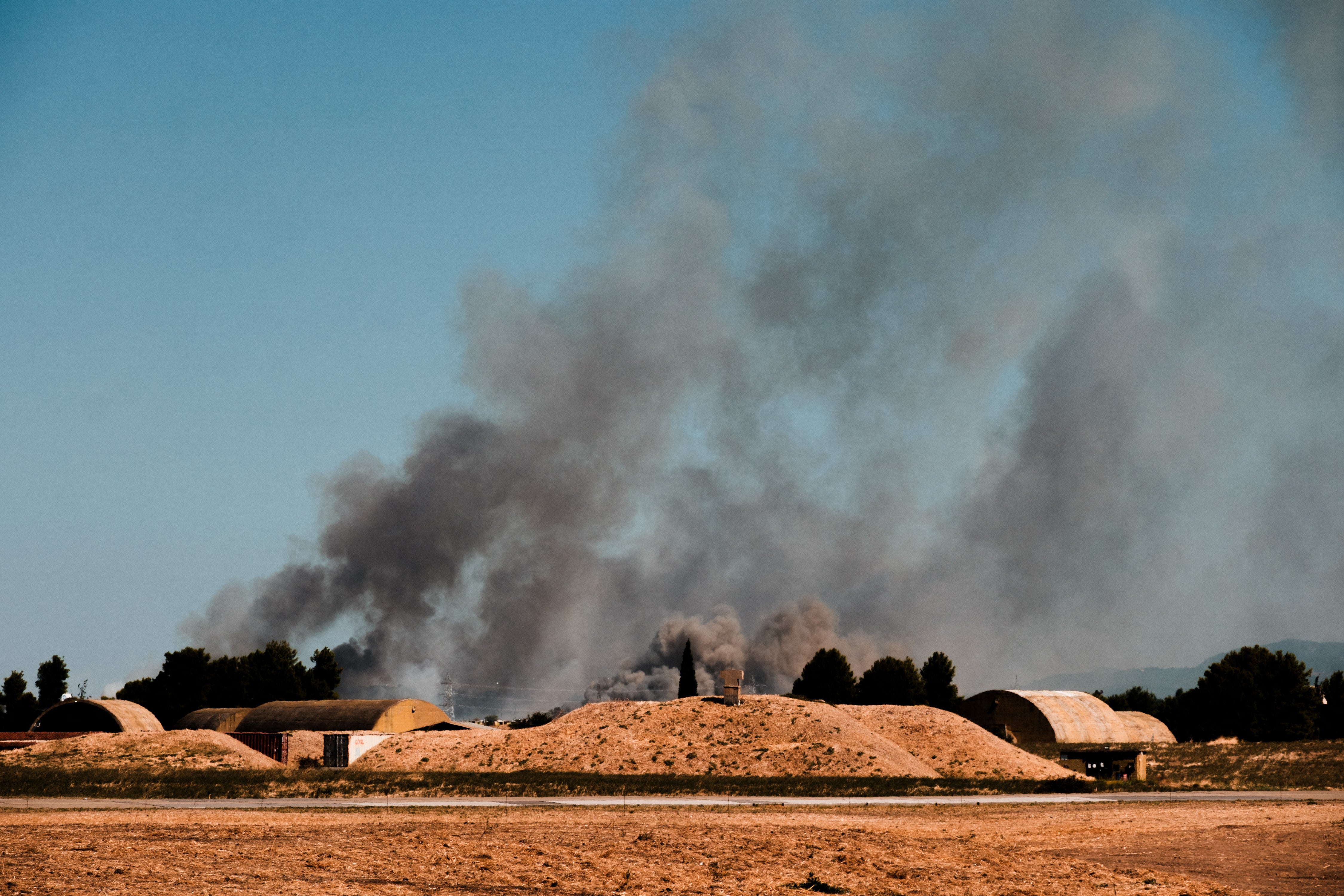 The crash started a huge fire at the annual aerial show