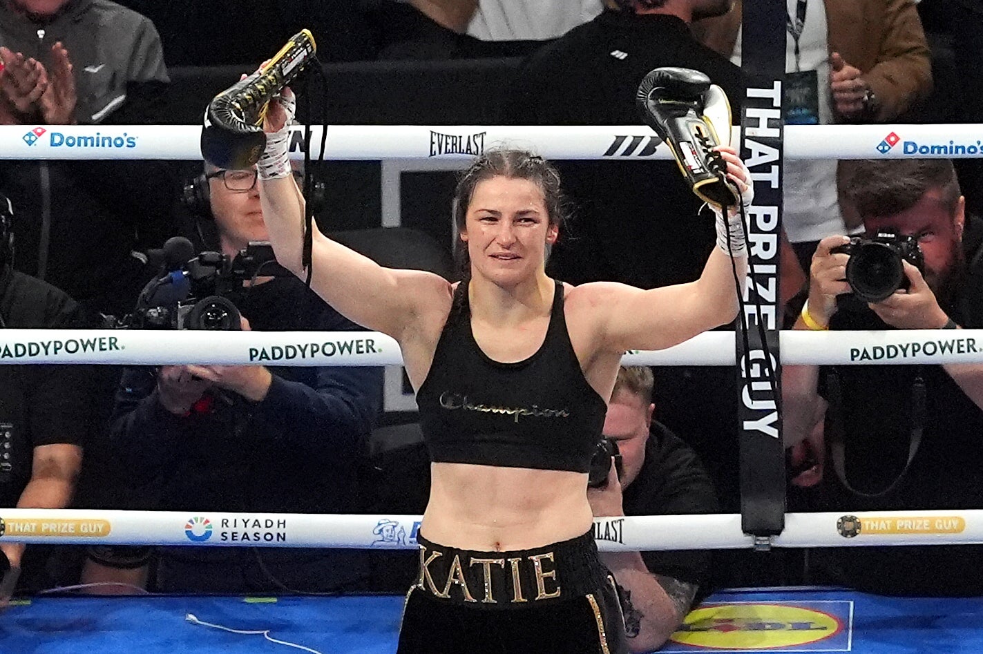 Katie Taylor after her retirement fight in Dublin (PA)