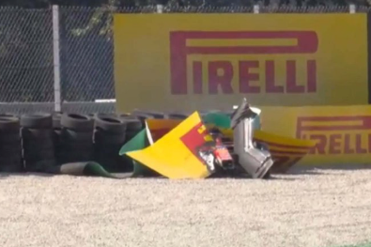 Photo: The Independent Charles Leclerc crashes out of Italian Grand Prix at Monza on lap two