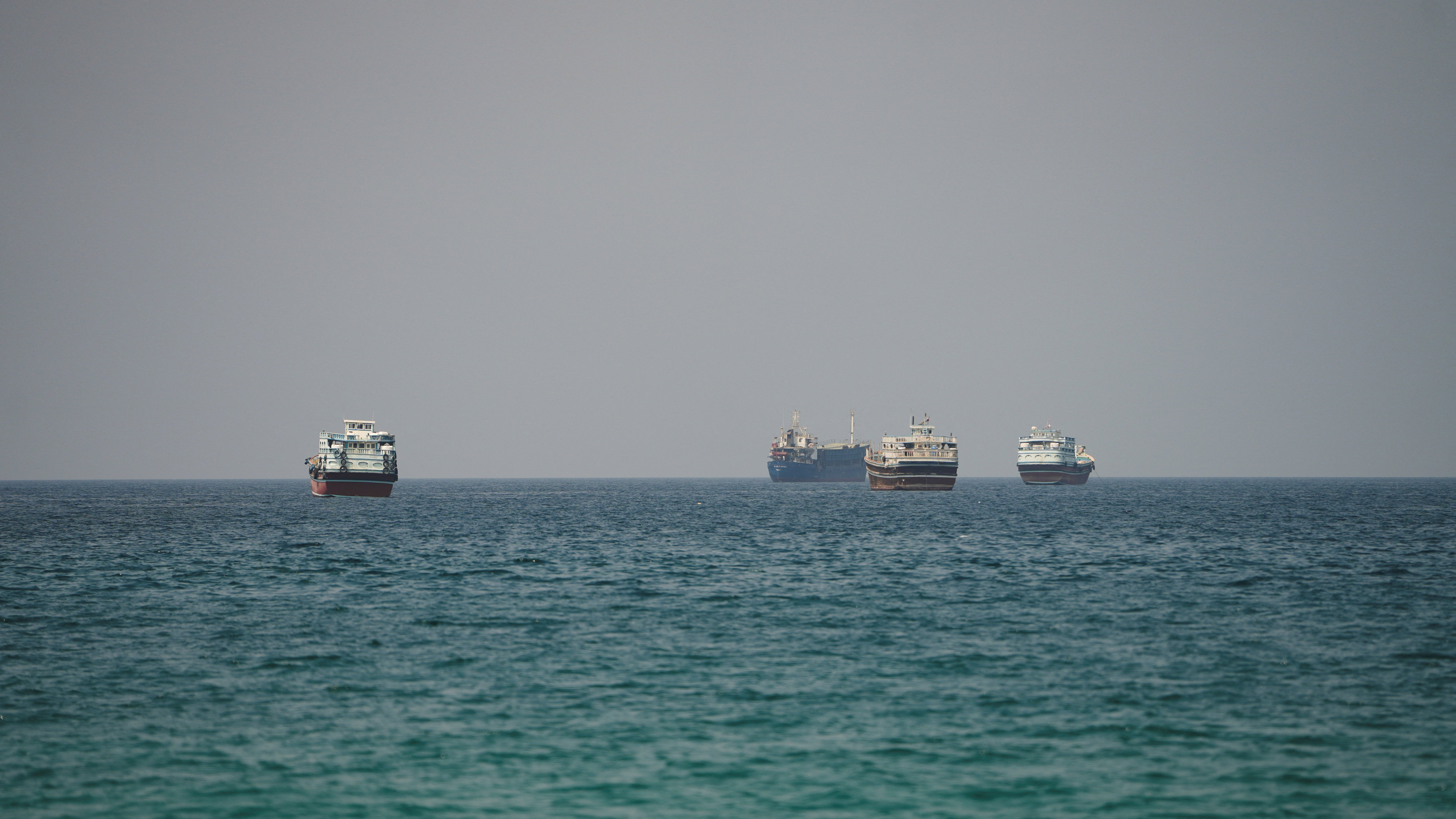 Vessels awaiting transit through the Strait of Hormuz, which has become the focal point of the Iran war