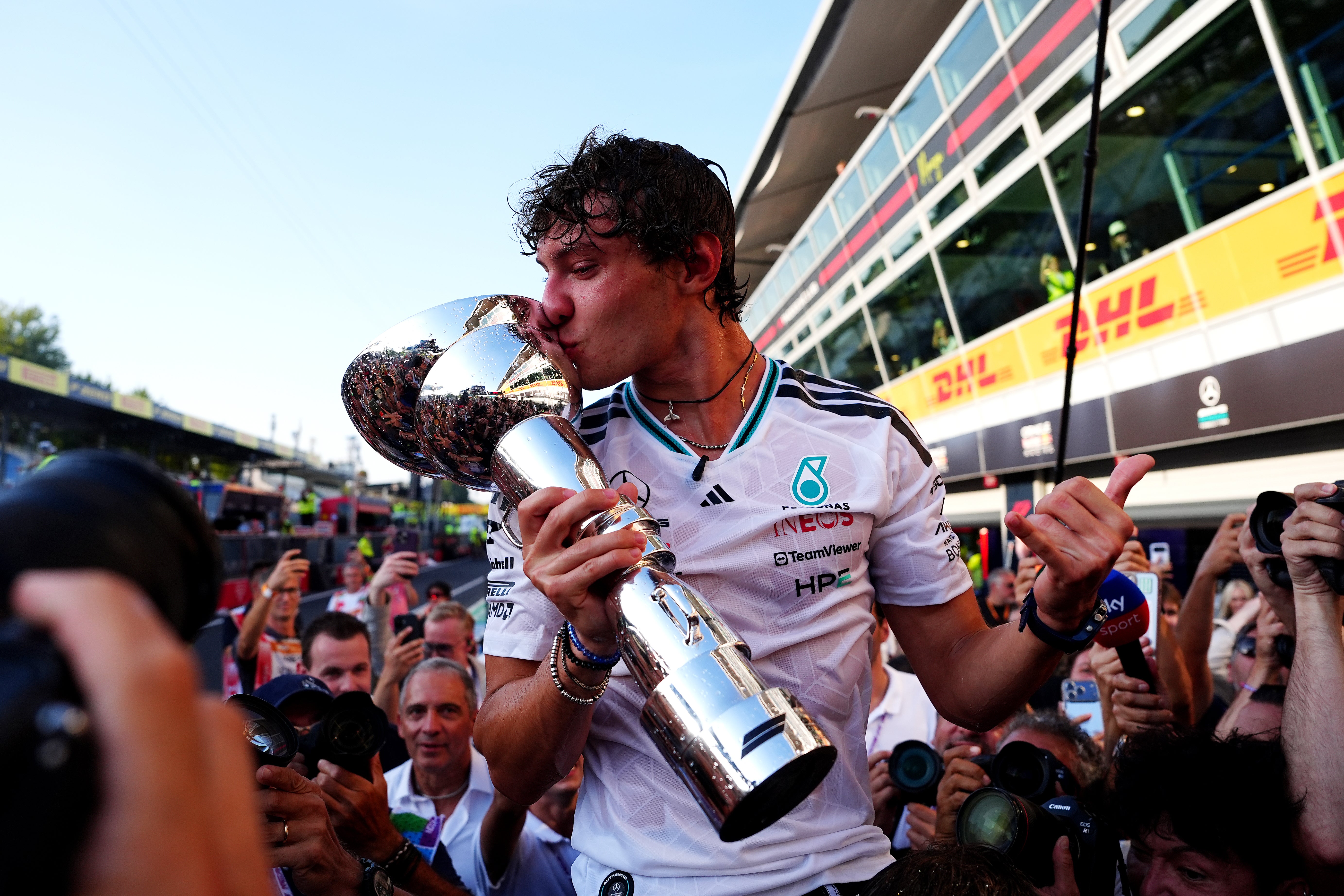 Antonelli celebrates winning on home soil (Bradley Collyer/PA)