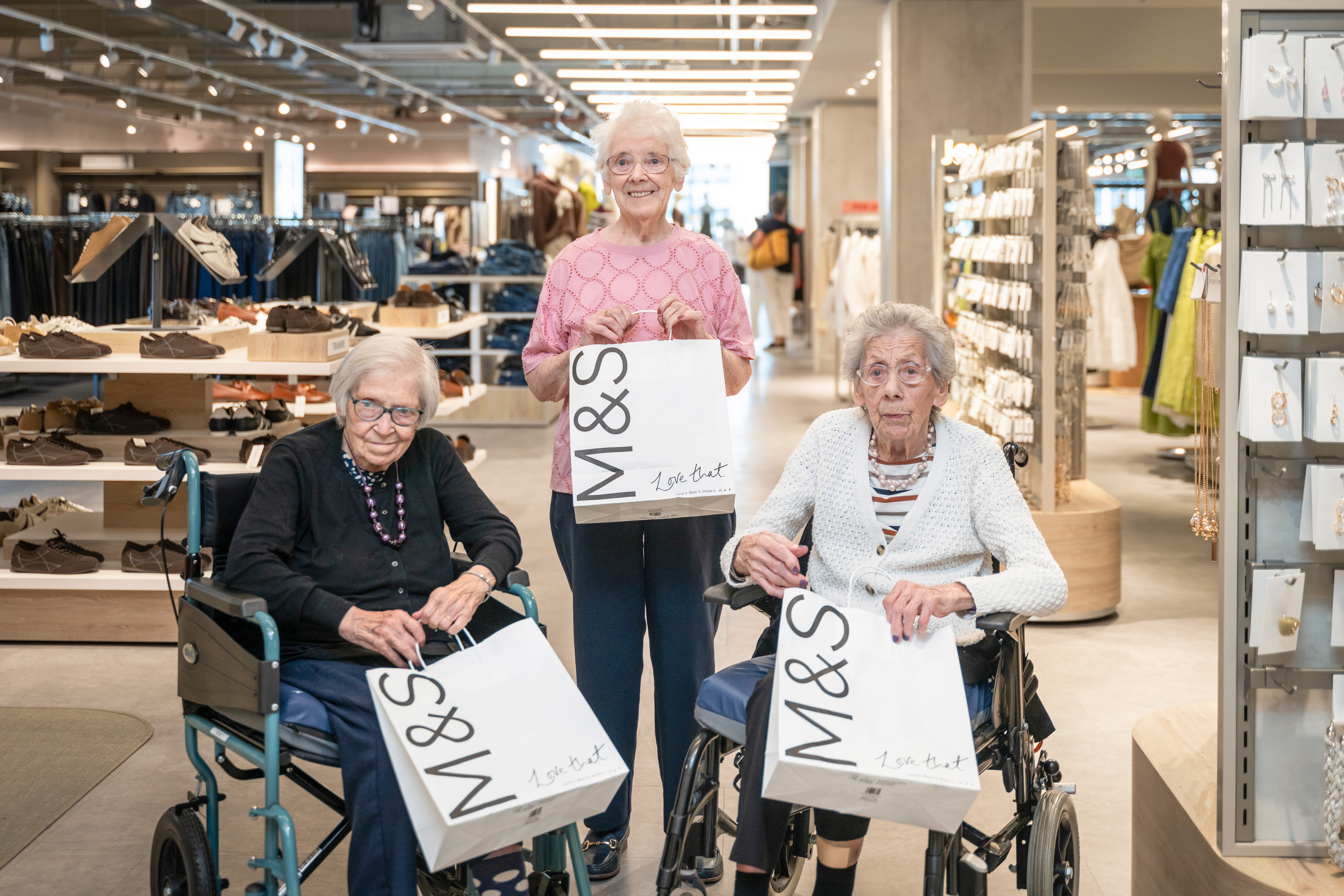 Tor-Na-Dee care home residents Frances Blair (left), Katherine Clarck, and May Bremnar