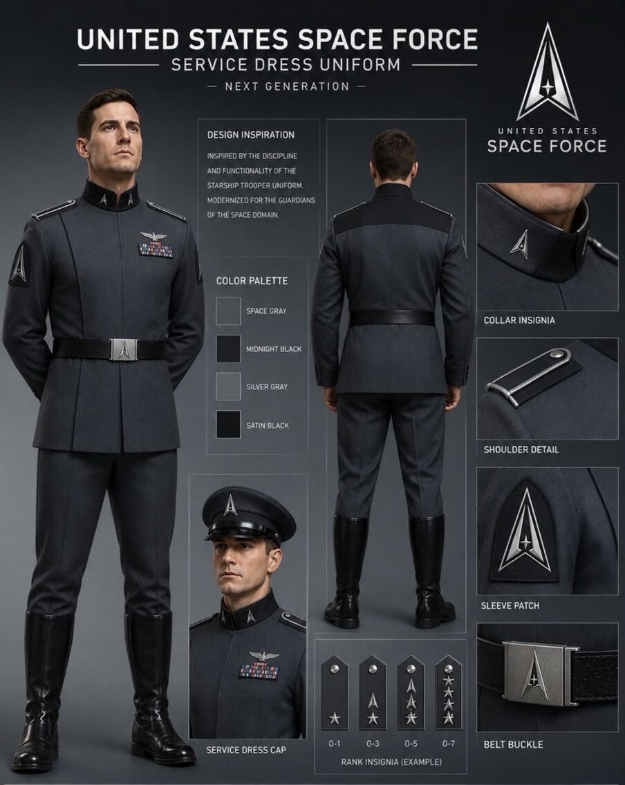 Donald Trump has been mocked over his new design for Space Force uniforms, with social media users comparing them to the costumes worn by sci-fi villains – and even Nazis