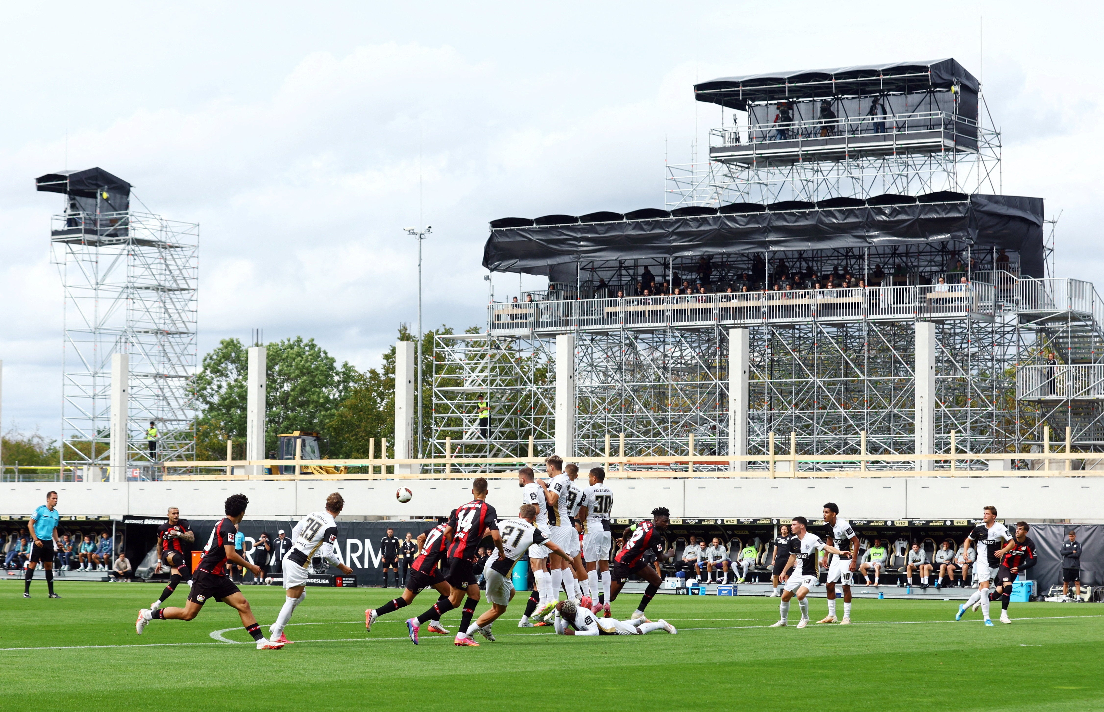 The north stand at Elversberg’s ground is under construction, so the stadium currently only holds 9,000 people (Reuters)