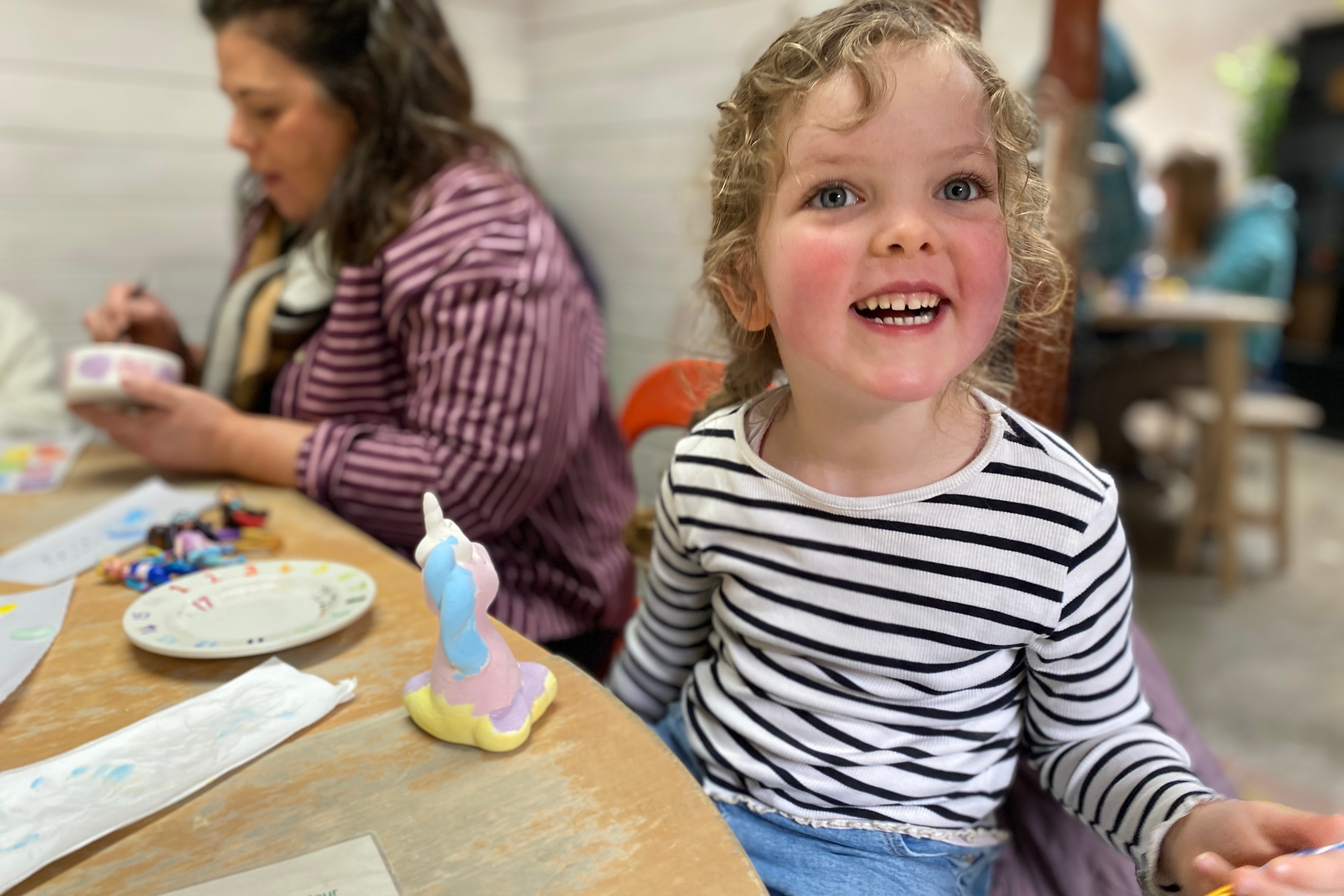 Writer Nick Willis' daughter Lily has fun at the craft centre in Eryri national park (Nick Willis)