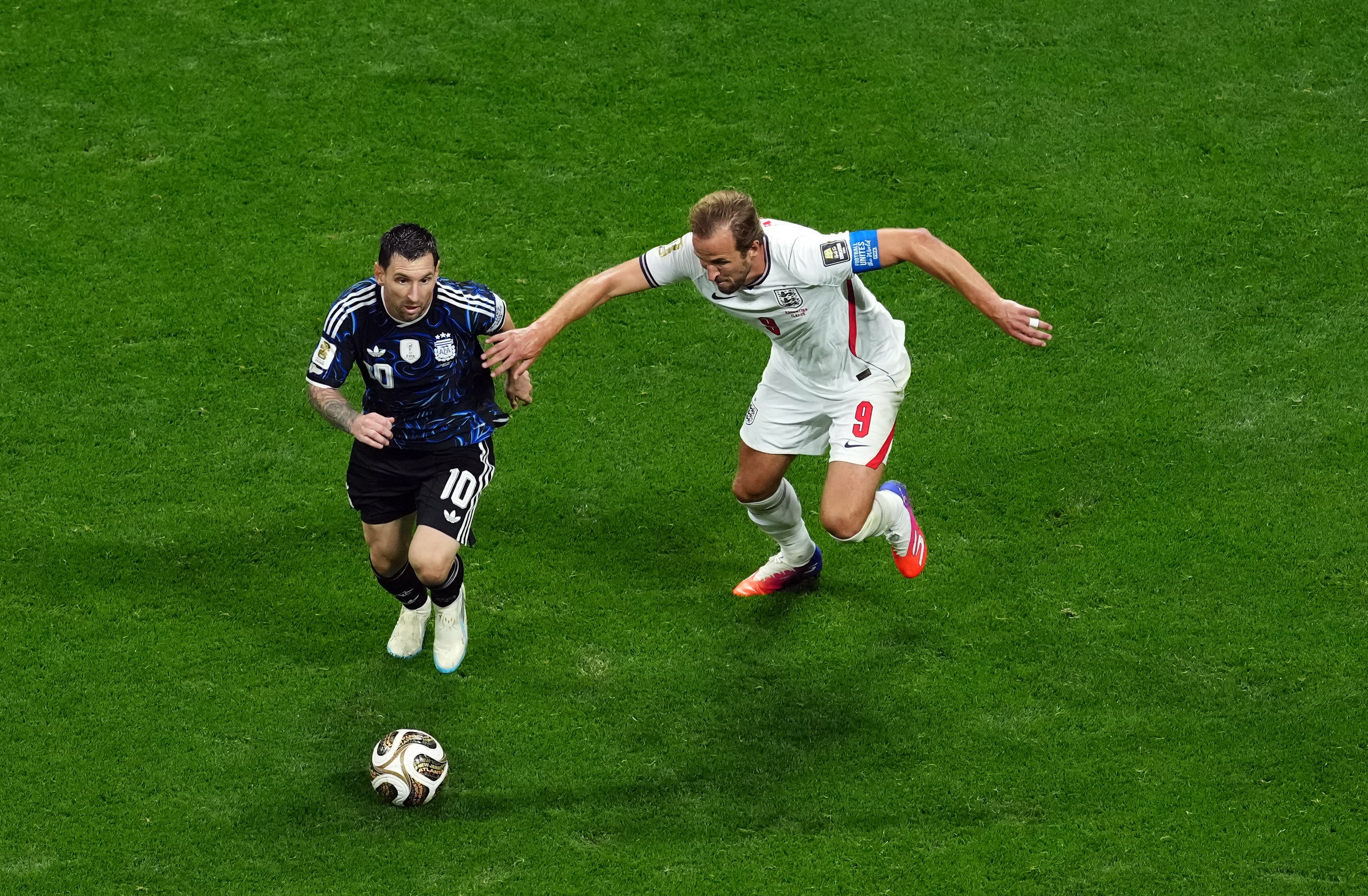 Kane says he is “amazed” to find his name alongside Messi (left) and Ronaldo