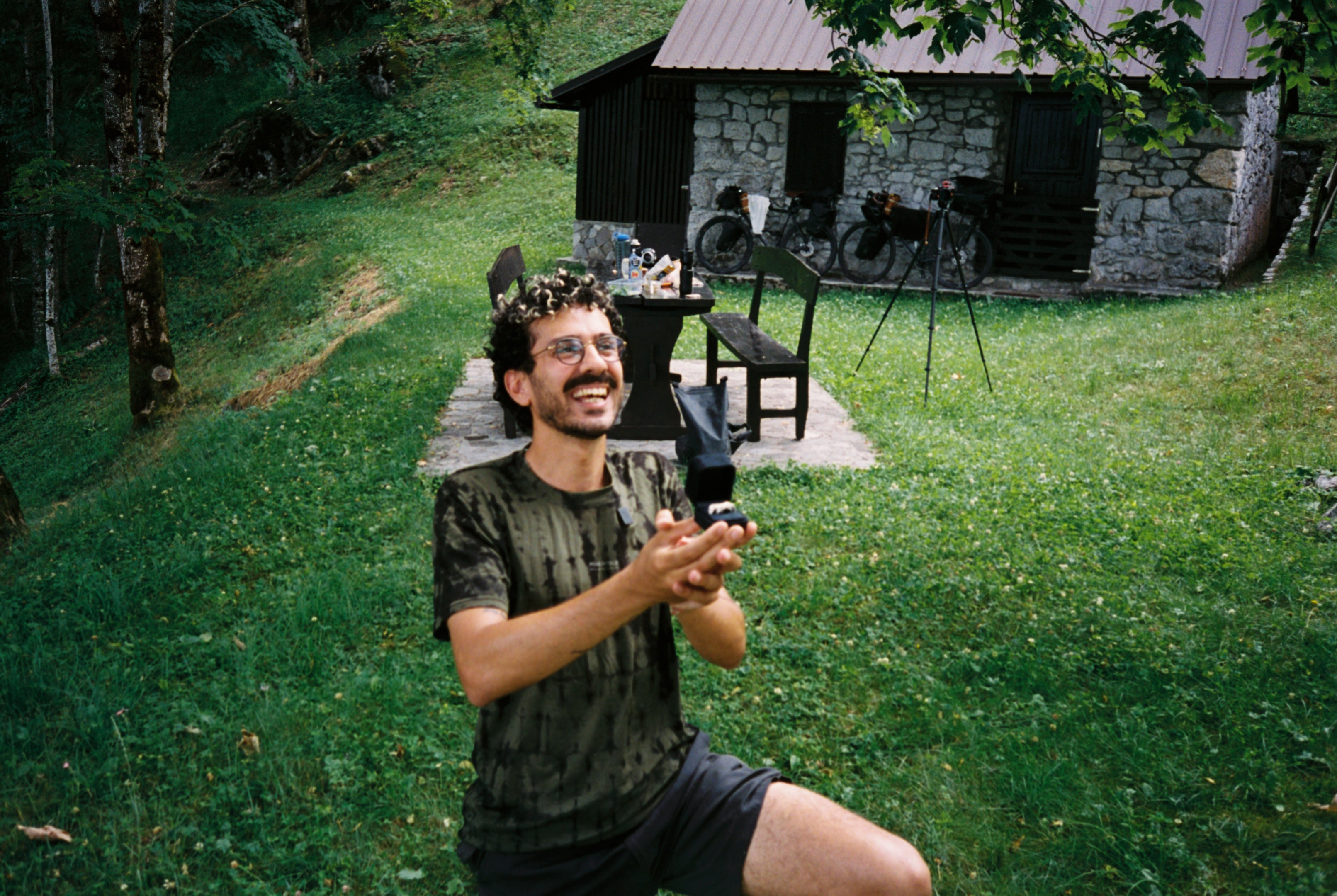 Karam Nwilati proposed to his two best friends on a bikepacking trip in Slovenia, and now they’re getting married as platonic life partners
