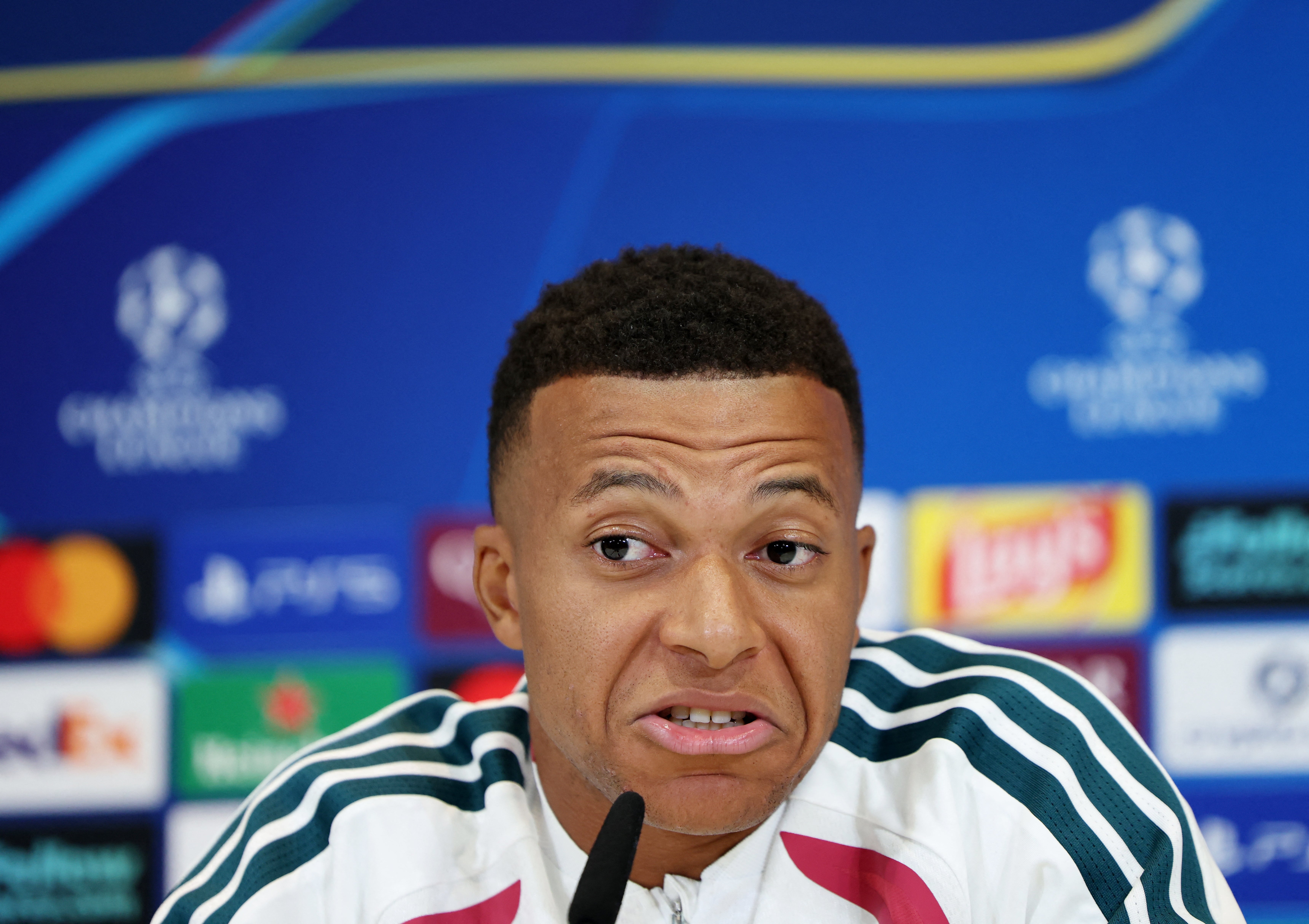 Kylian Mbappe appeared unimpressed by questions about the dressing room environment (Reuters)