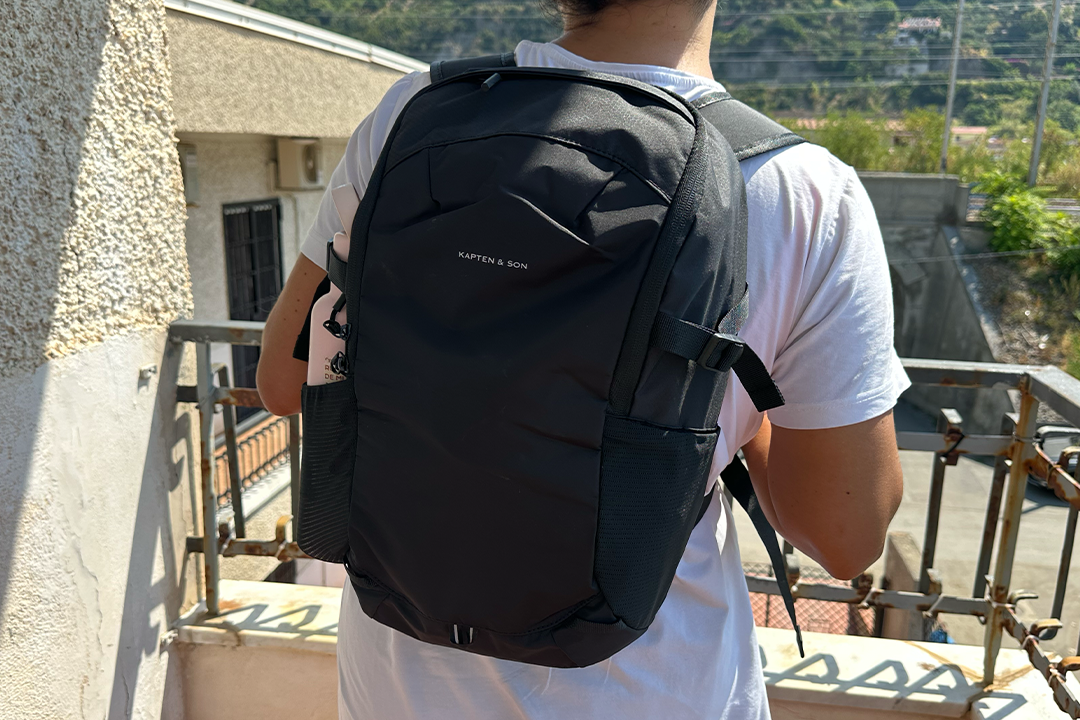It has a chest strap on the front to keep it securely in place while cycling or hiking (Alessia Armenise/The Independent)