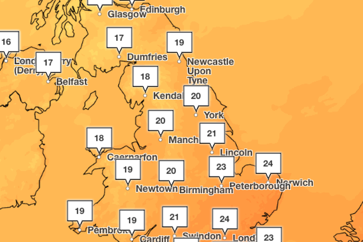 UK could see temperatures of 24C as heat returns