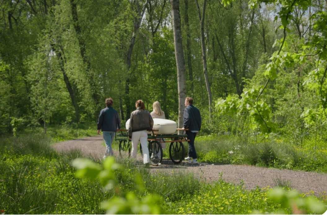 Loop Living Cocoon says their coffin grows in just seven days from local mushrooms and upcycled hemp fibres and it fully returns to earth in 45 days (Loop Living Cocoon)