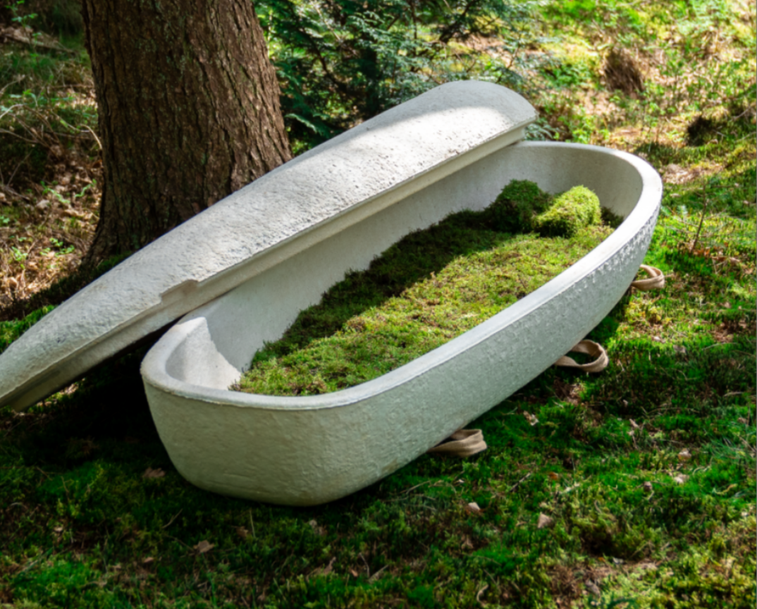 Loop Living Cocoon afirma que su ataúd es el primero del mundo fabricado con setas. 