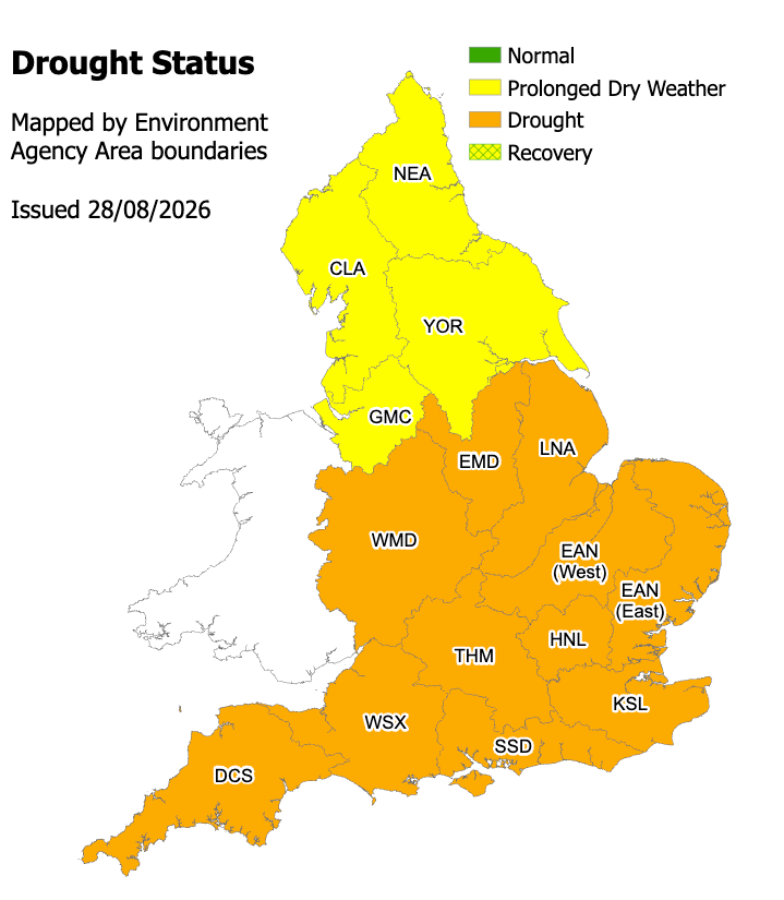 Drought and hosepipe bans remain despite wettest week since early February
