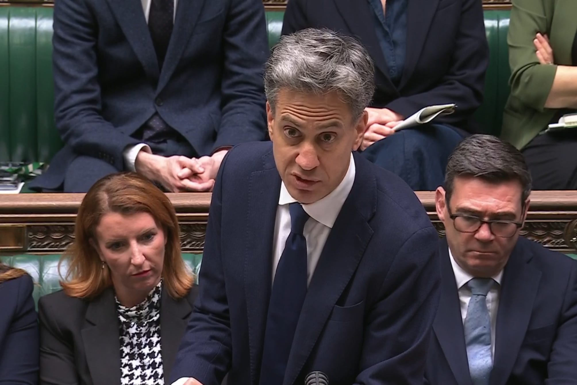 Foreign Secretary Ed Miliband making his statement on Israel-Palestine in the Commons
