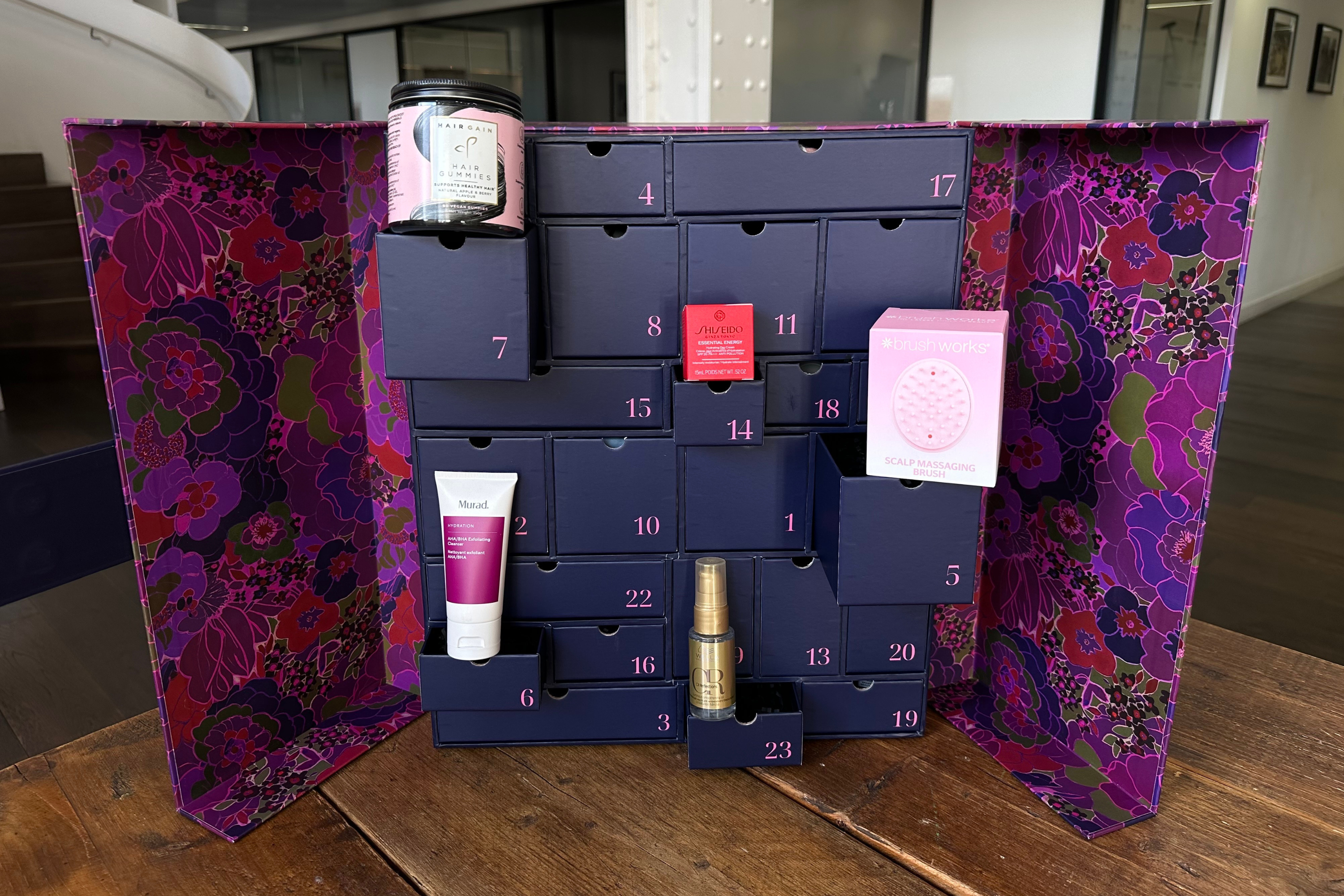 I rifled through all the calendar's contents, from the Oskia super C capsules to the Murad exfoliating cleanser (Lucy Smith/The Independent)