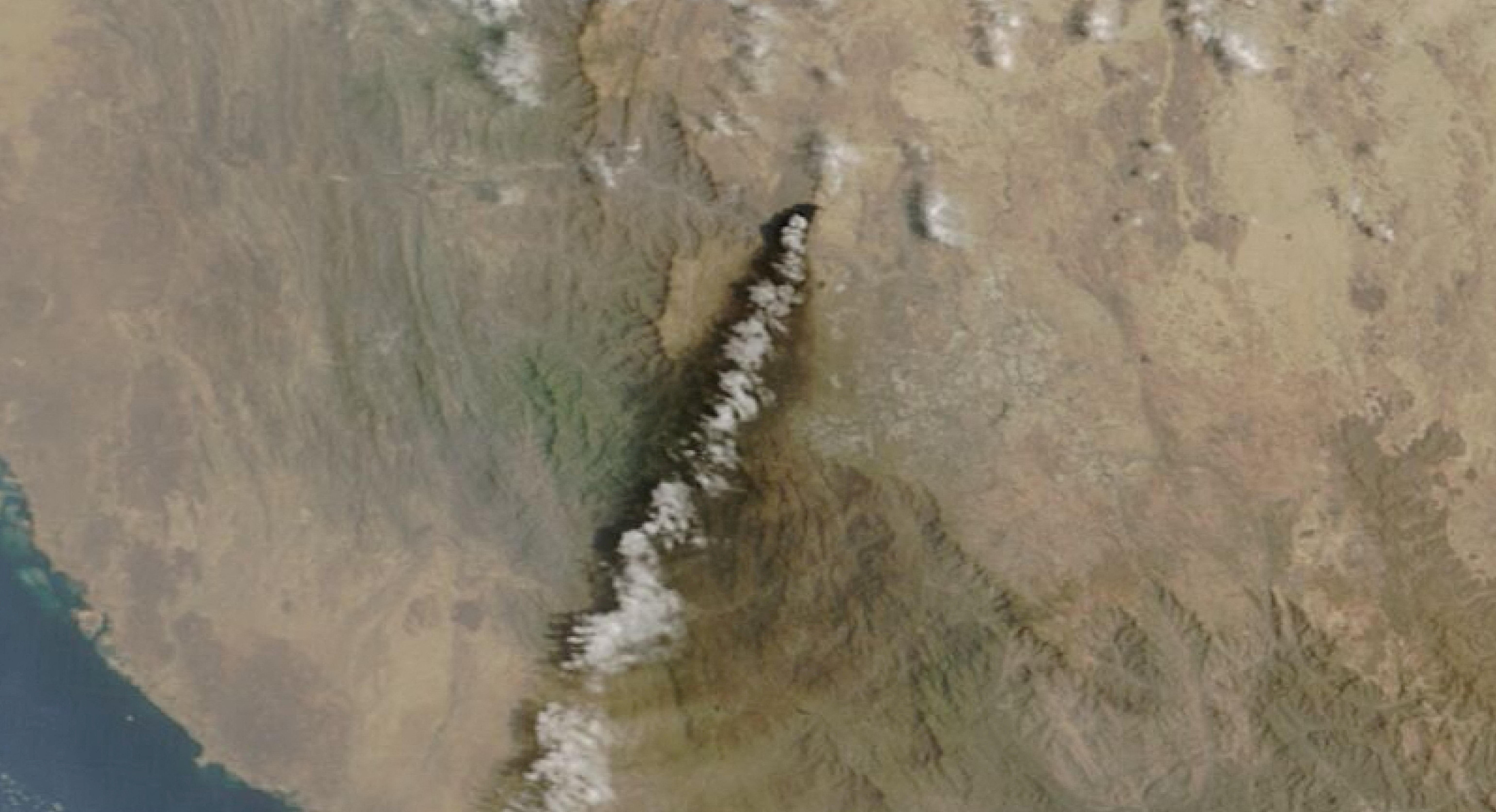 Smoke rising from the Saudi Aramco distribution centre on Tuesday
