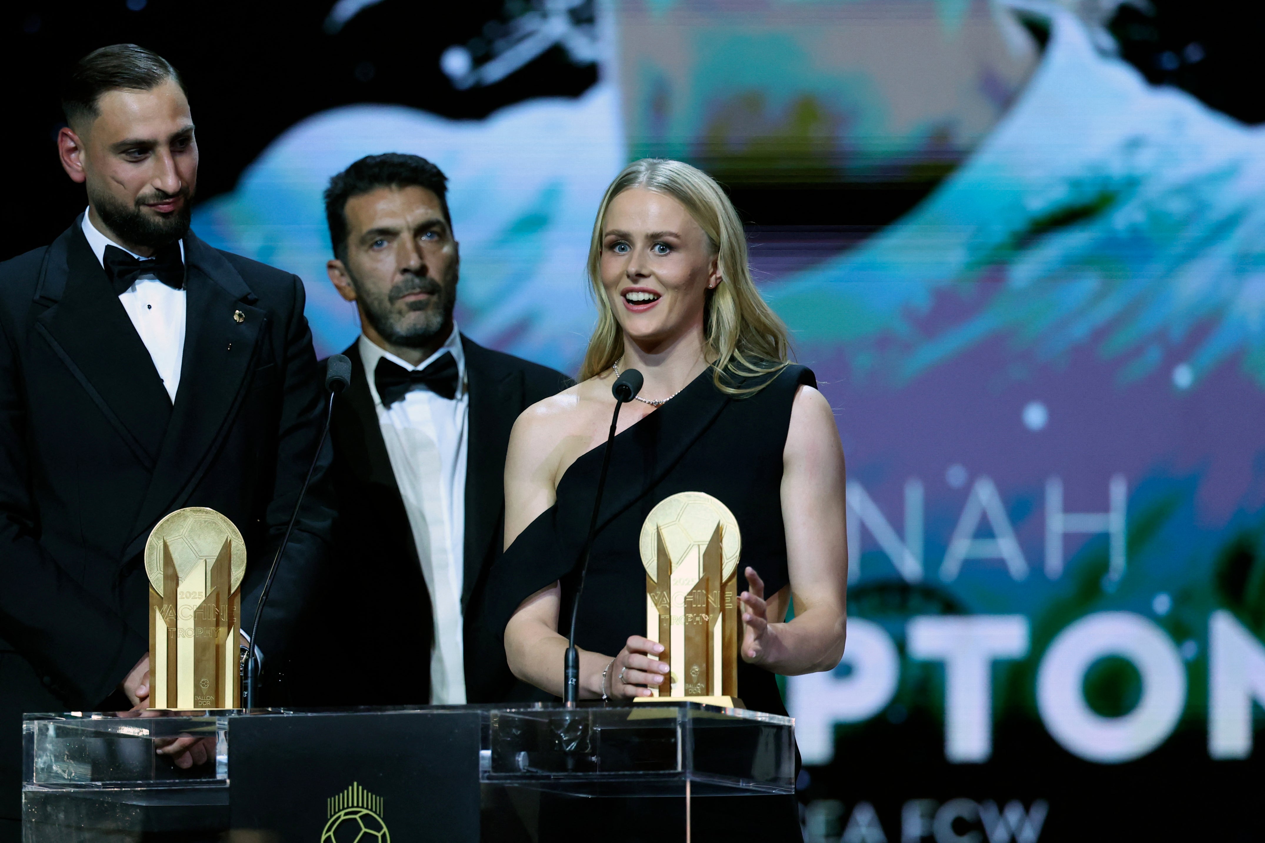 England goalkeeper Hannah Hampton won last year's Yashin Trophy and is nominated again
