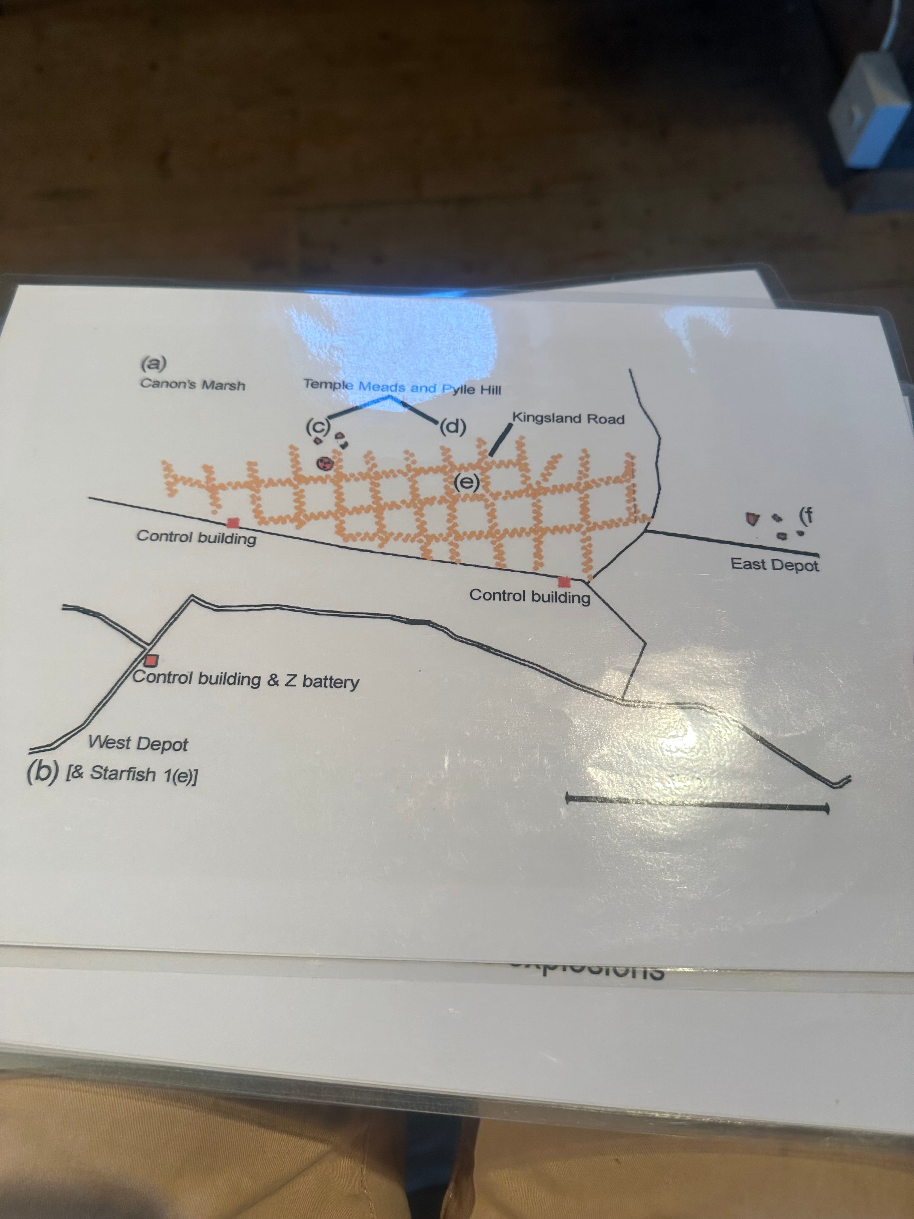 A map showing the road layout with buildings of the Black Down site, which replicated Bristol