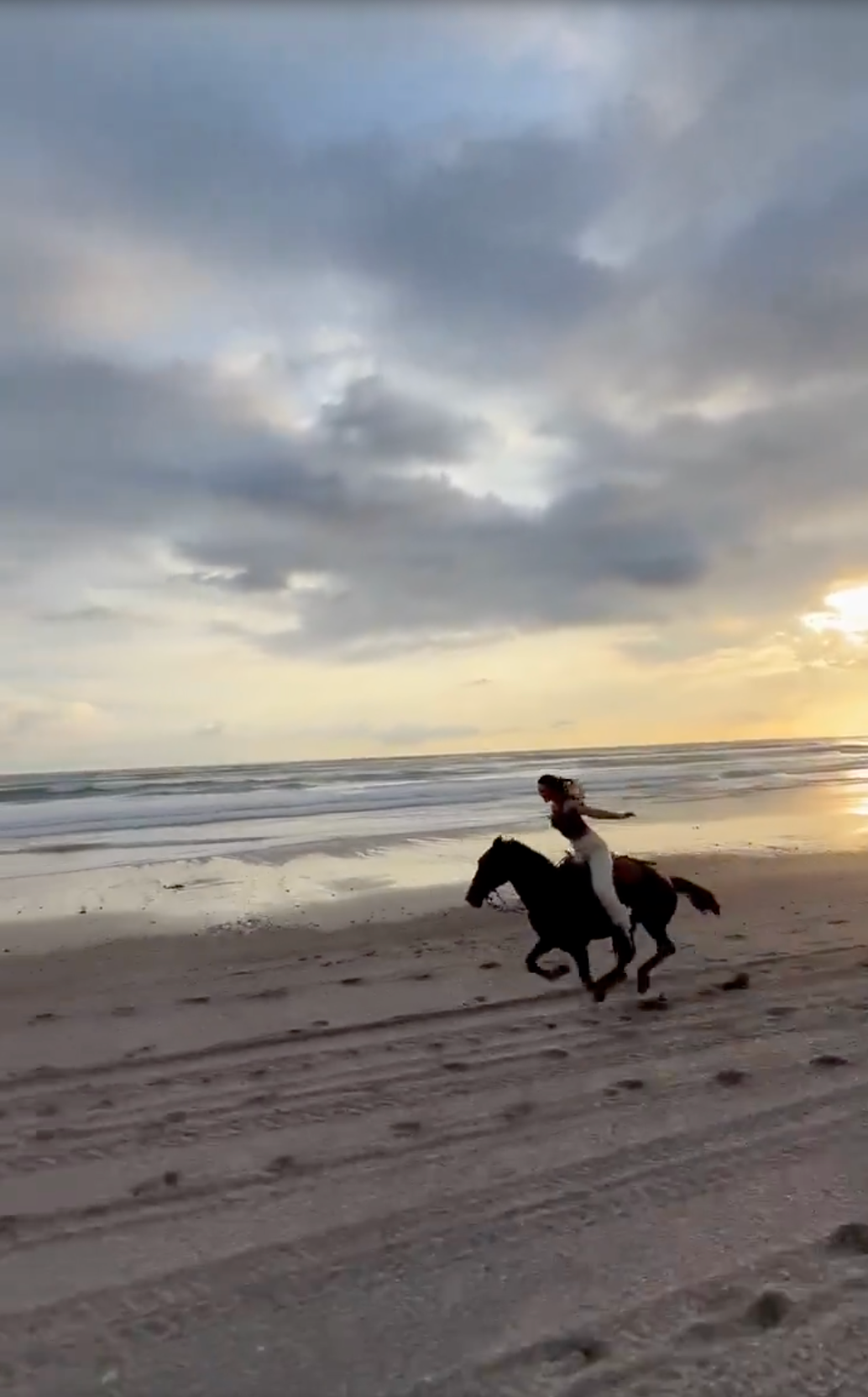 The video, which has drawn more than 15 million views, shows a woman riding a horse on a beach as Coldplay’s 'Viva La Vida' plays in the background