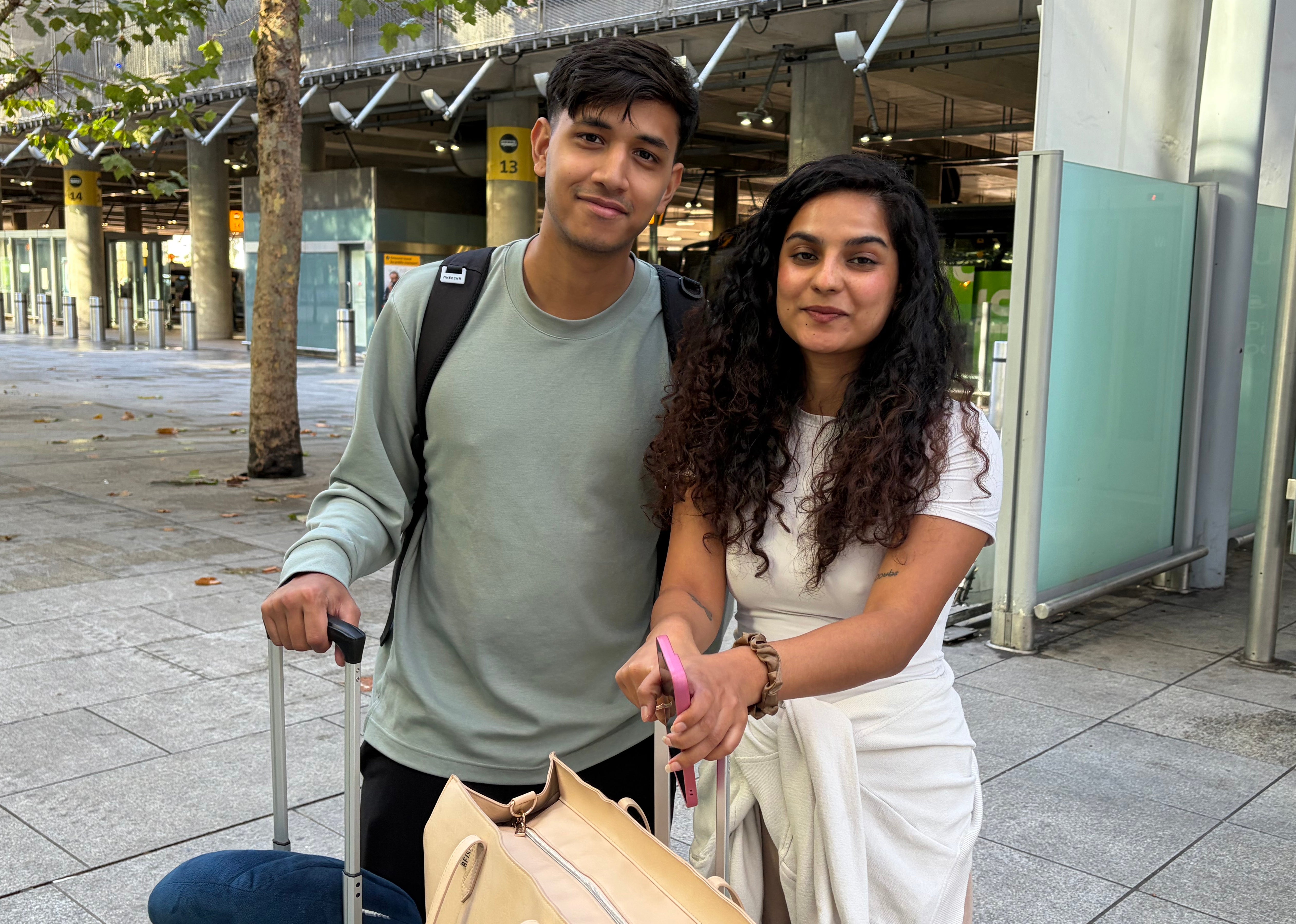 Priya Pandit, right, and Ishan Bhandari