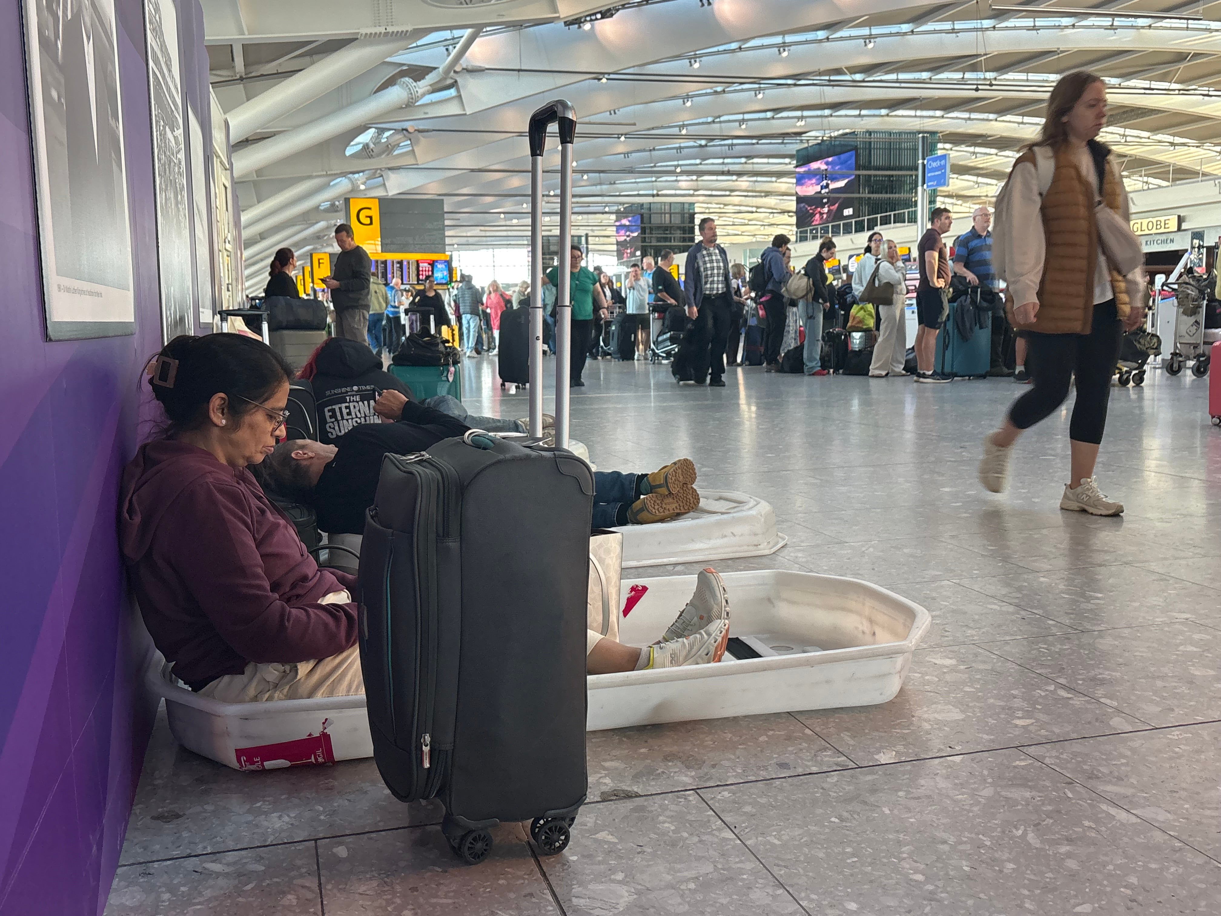 Around 1,300 flights to and from UK airports were cancelled on Tuesday