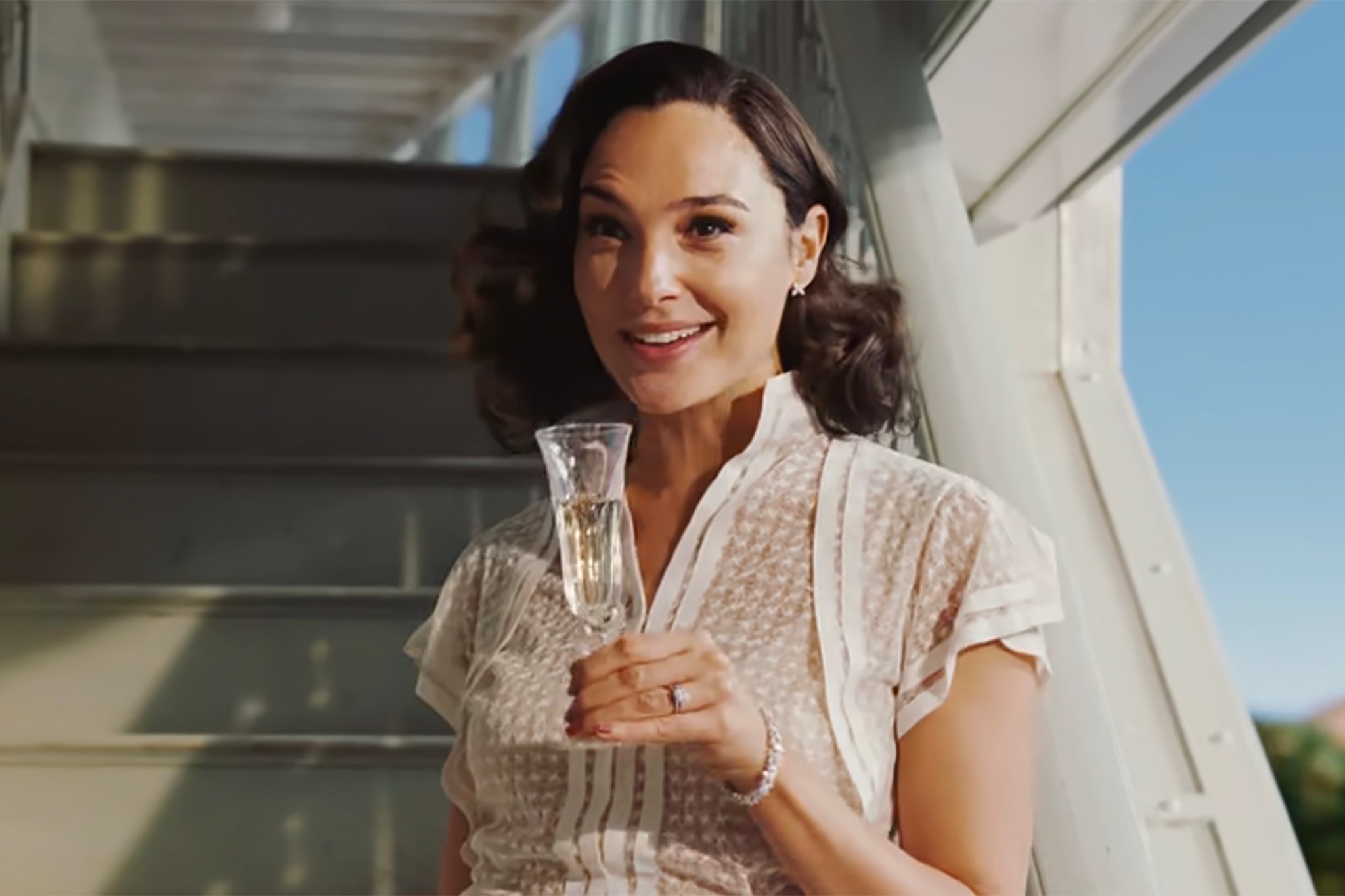Champagne problems: Gal Gadot in ‘Death on the Nile’ (20th Century Studios)