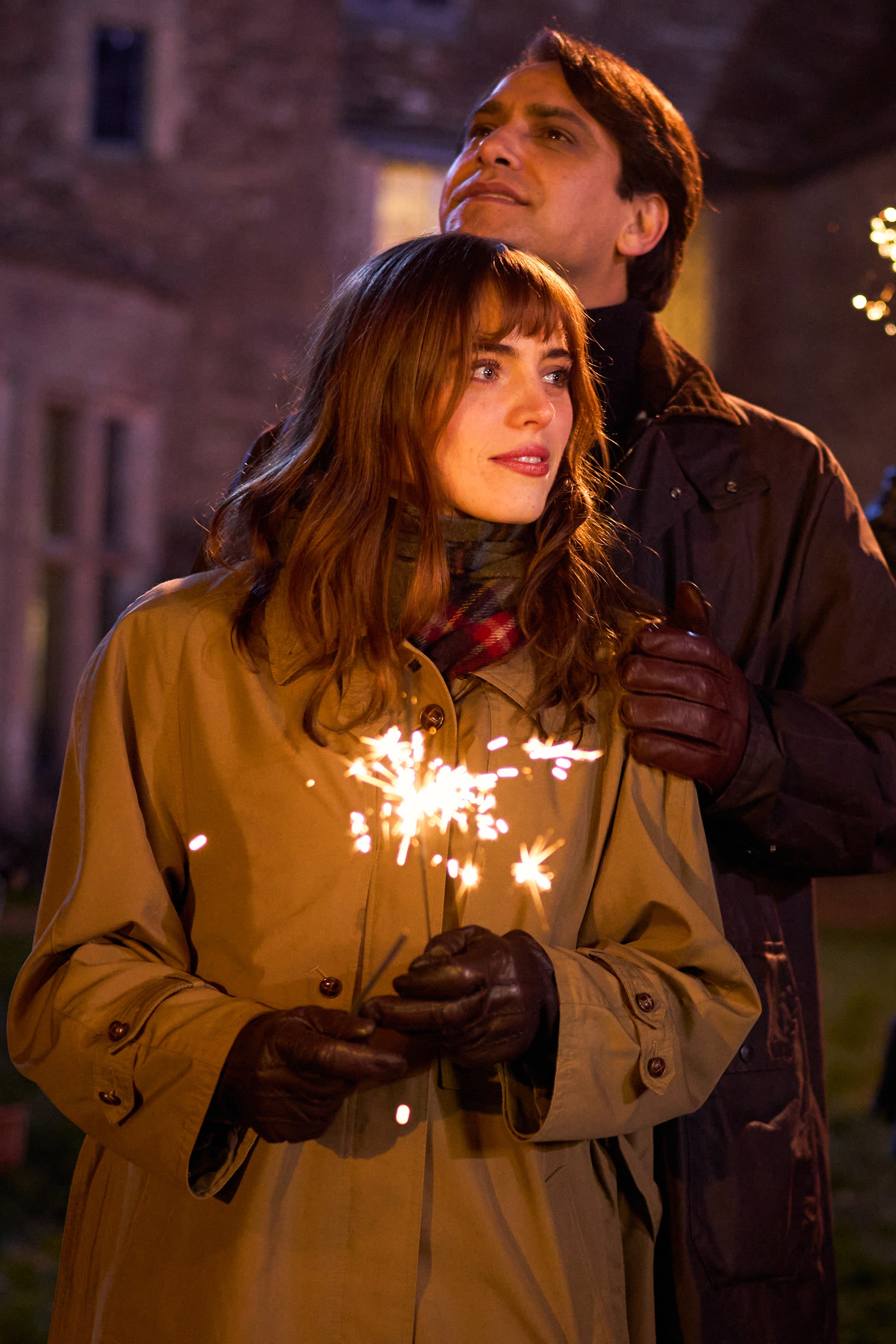 Taggie O’Hara and  Bas Baddingham in Rivals (Disney+)