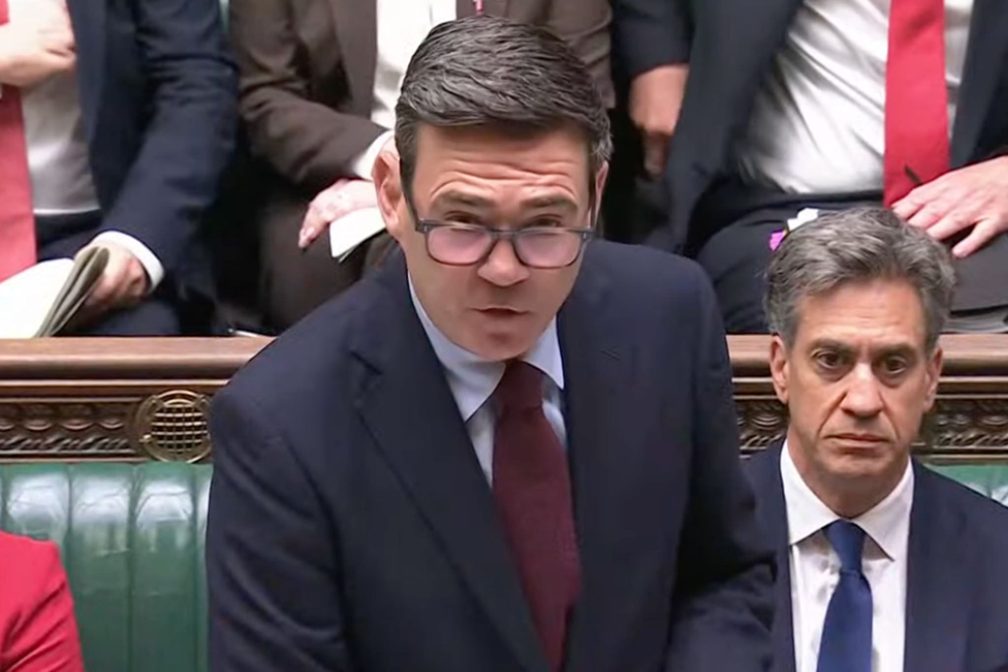 Andy Burnham facing Kemi Badenoch at PMQs (The Independent)
