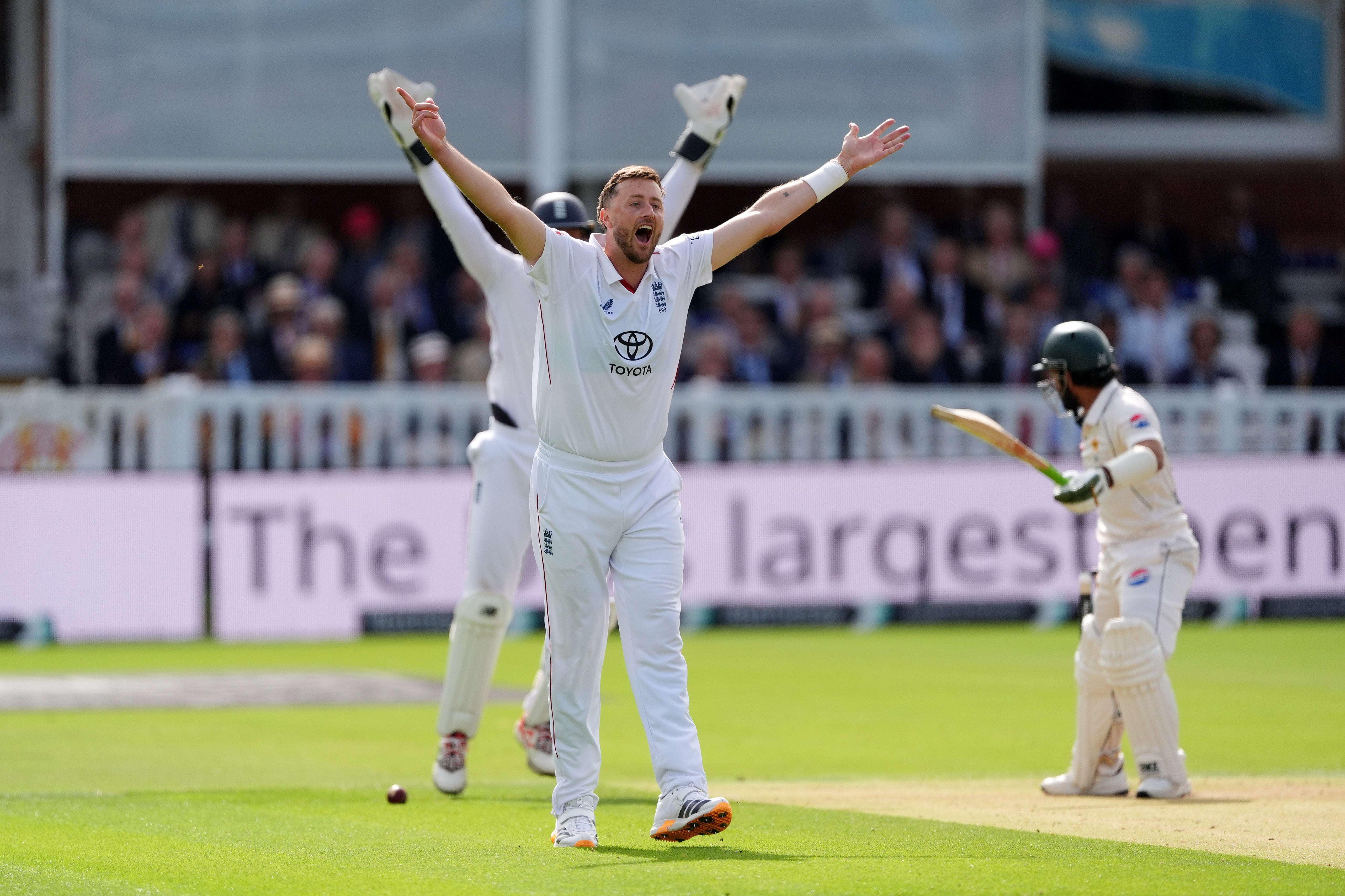 Ollie Robinson celebrates a wicket (PA)