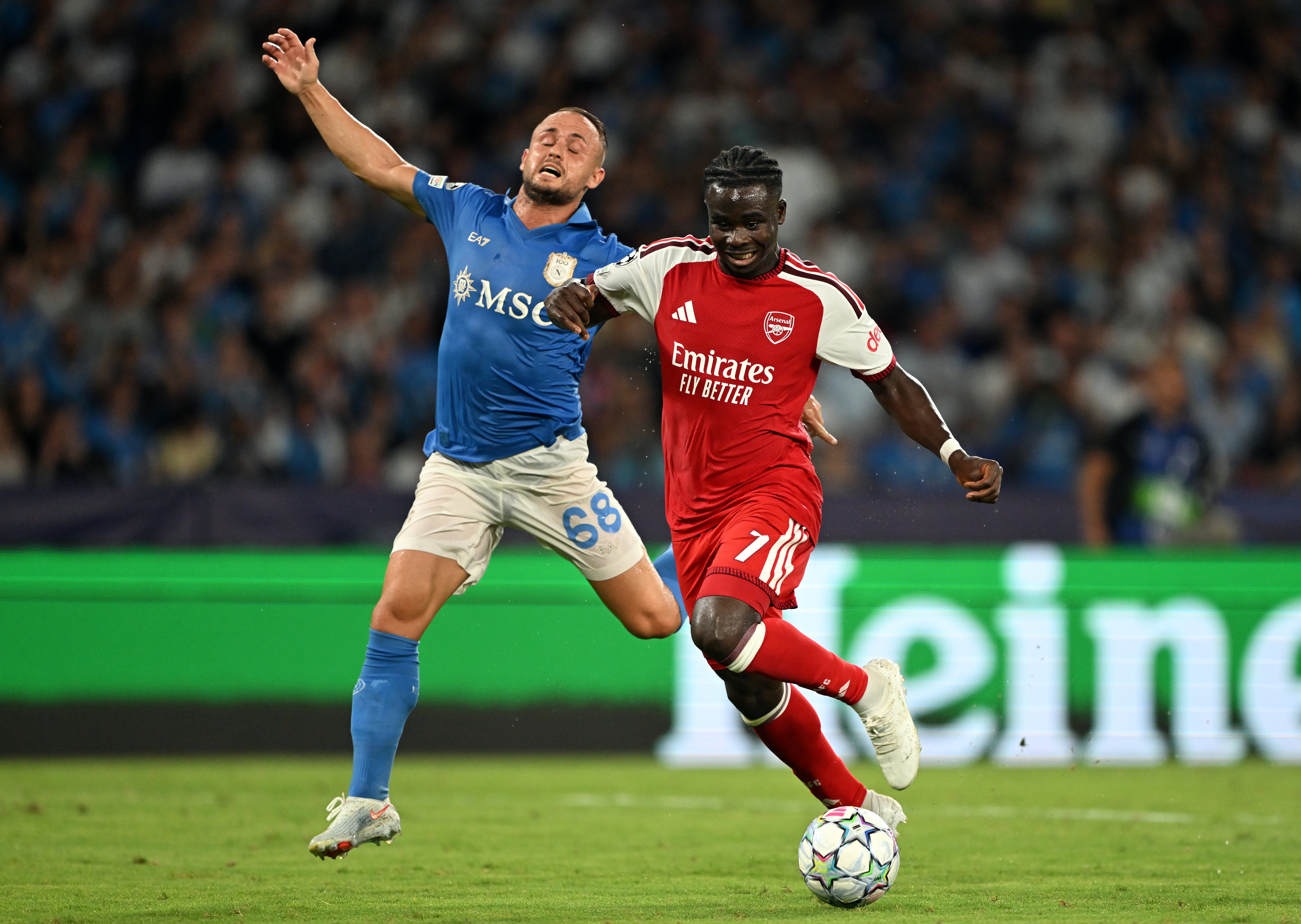 Bukayo Saka surprisingly started the game, although missed a golden opportunity