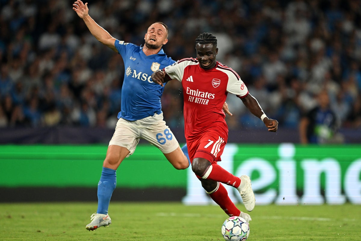 Napoli v Arsenal LIVE: Saka misses good chance as Gunners hunt opener in tricky Champions League test