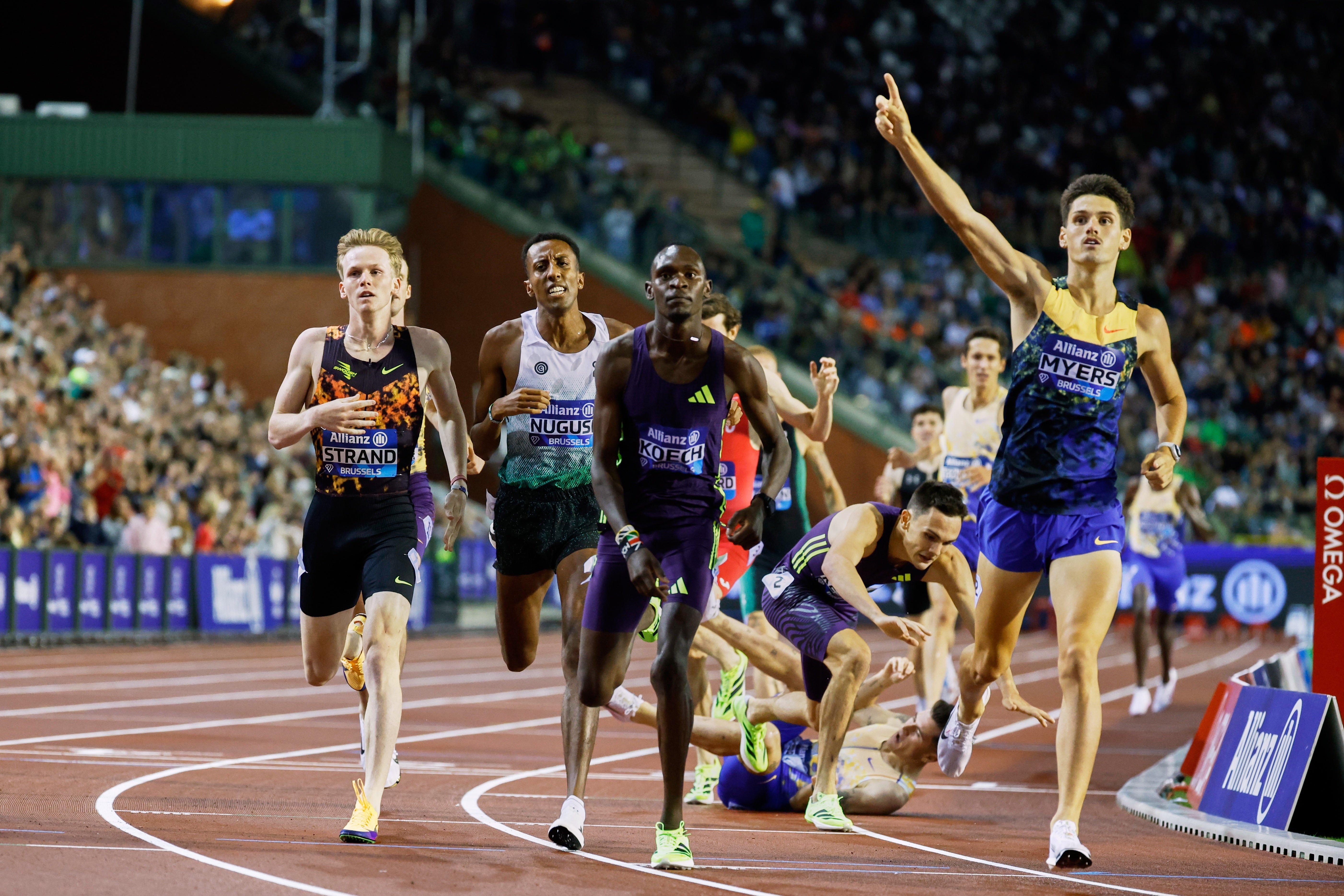 20-year-old Cameron Myers came through with a superb dip to win the Diamond League Final