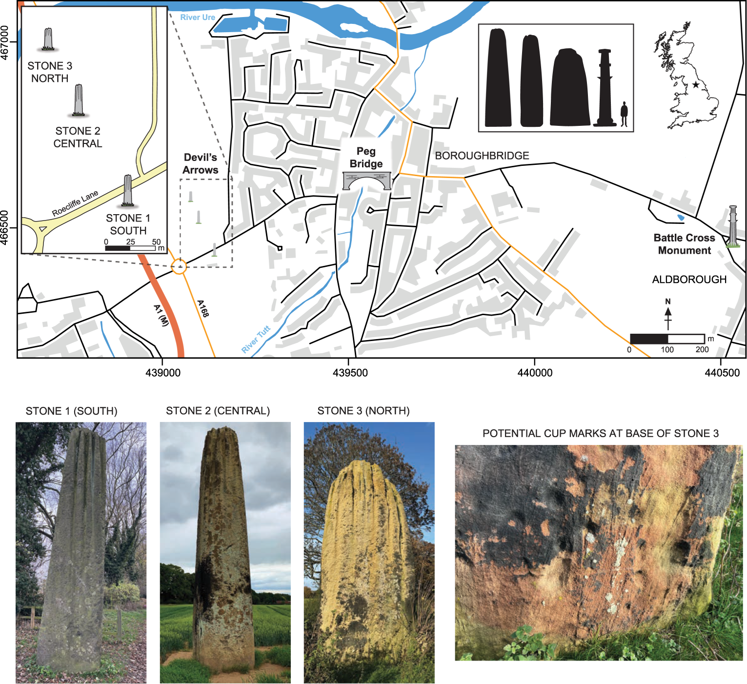 Devil's Arrows on the western outskirts of Boroughbridge