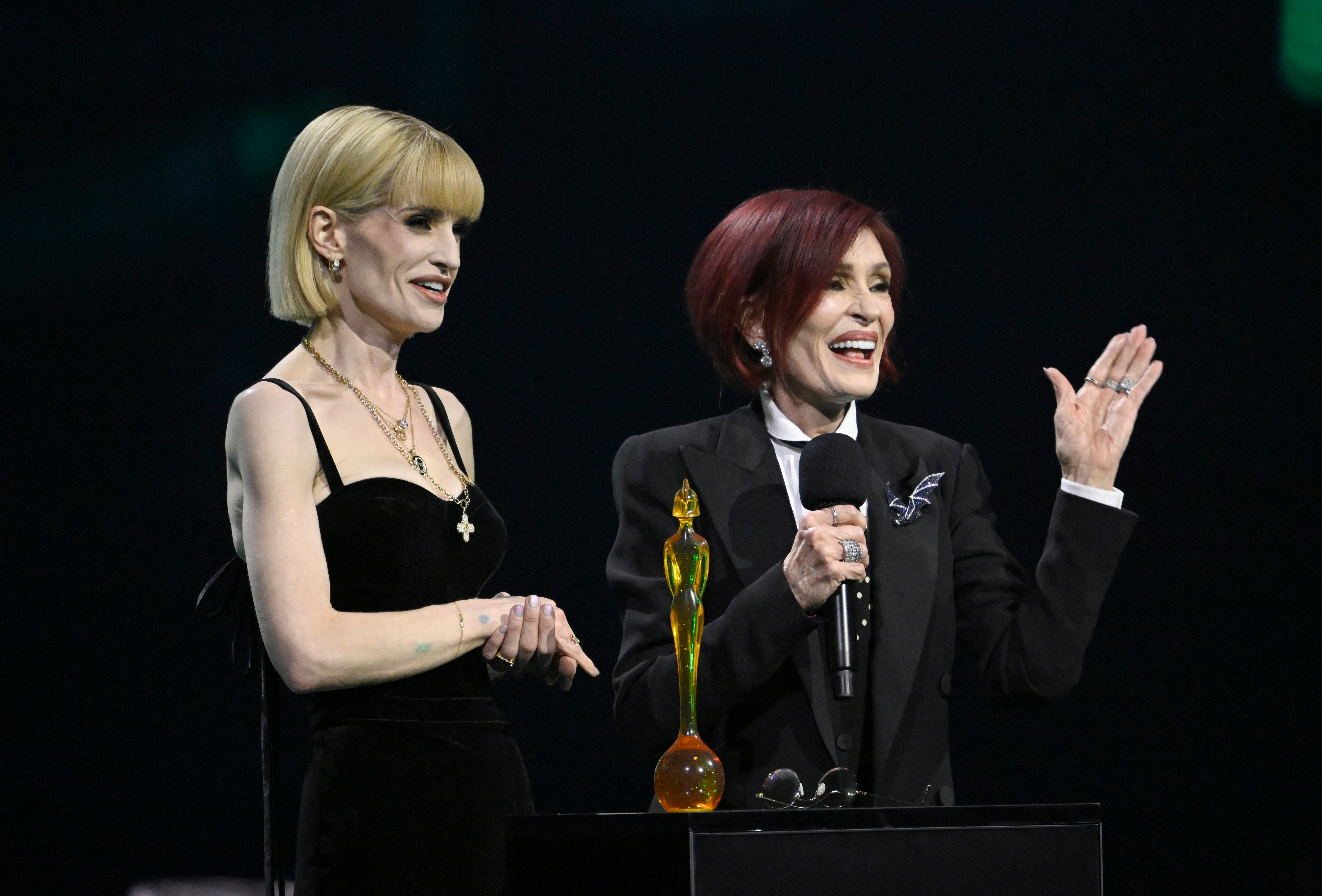 Sharon Osbourne with her daughter Kelly at the Brits earlier this year