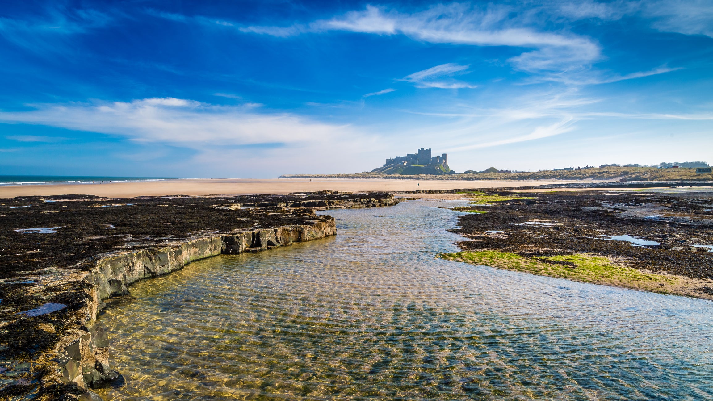 Northumberland’s Bamburgh Castle provides some spectacular scenery